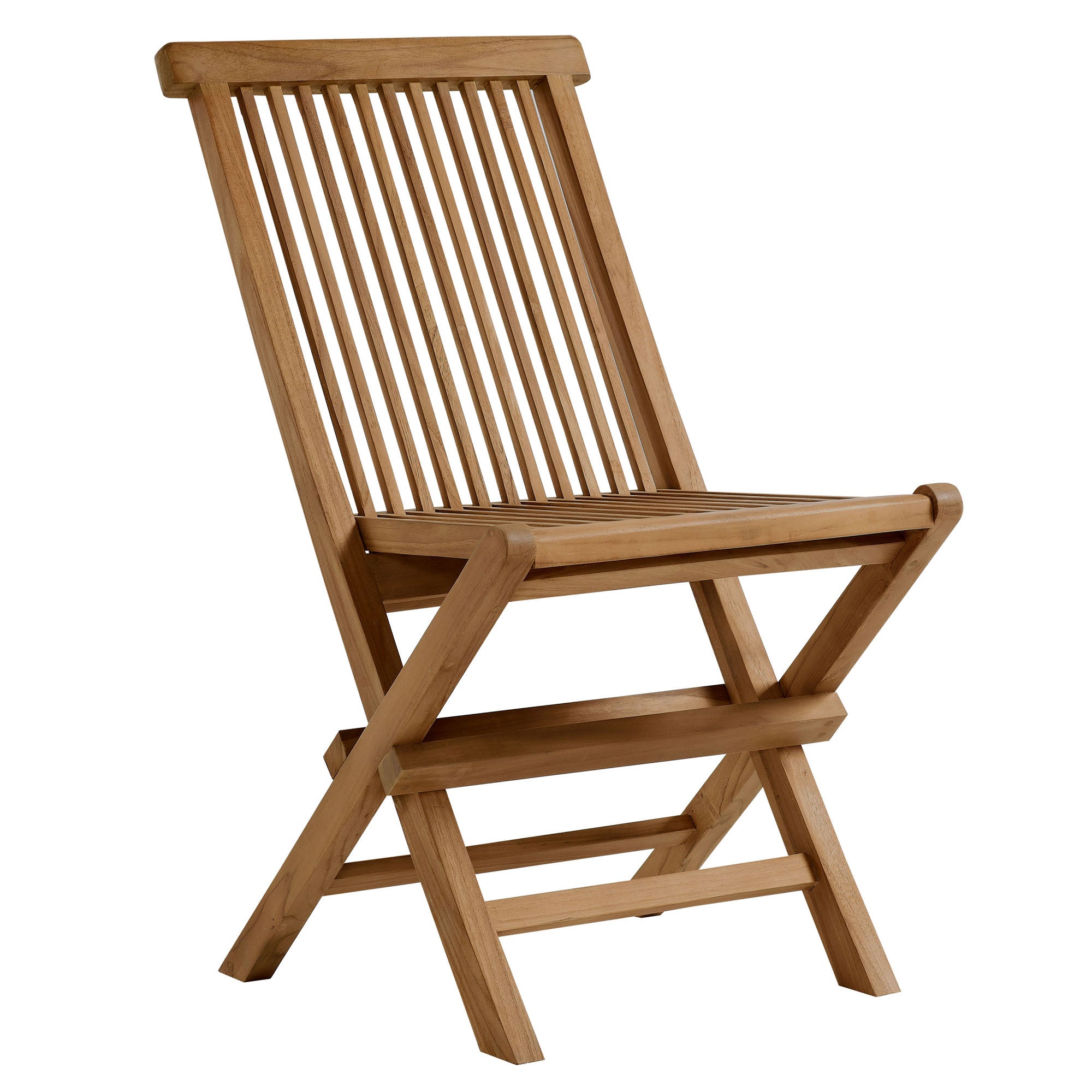 Vienna Outdoor Patio Teak Wood Folding Dining Chairs Set of 4, Natural