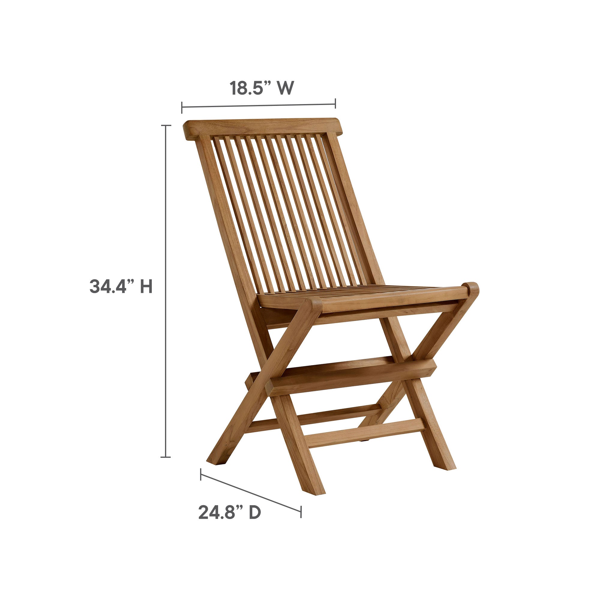 Vienna Outdoor Patio Teak Wood Folding Dining Chairs Set of 4, Natural