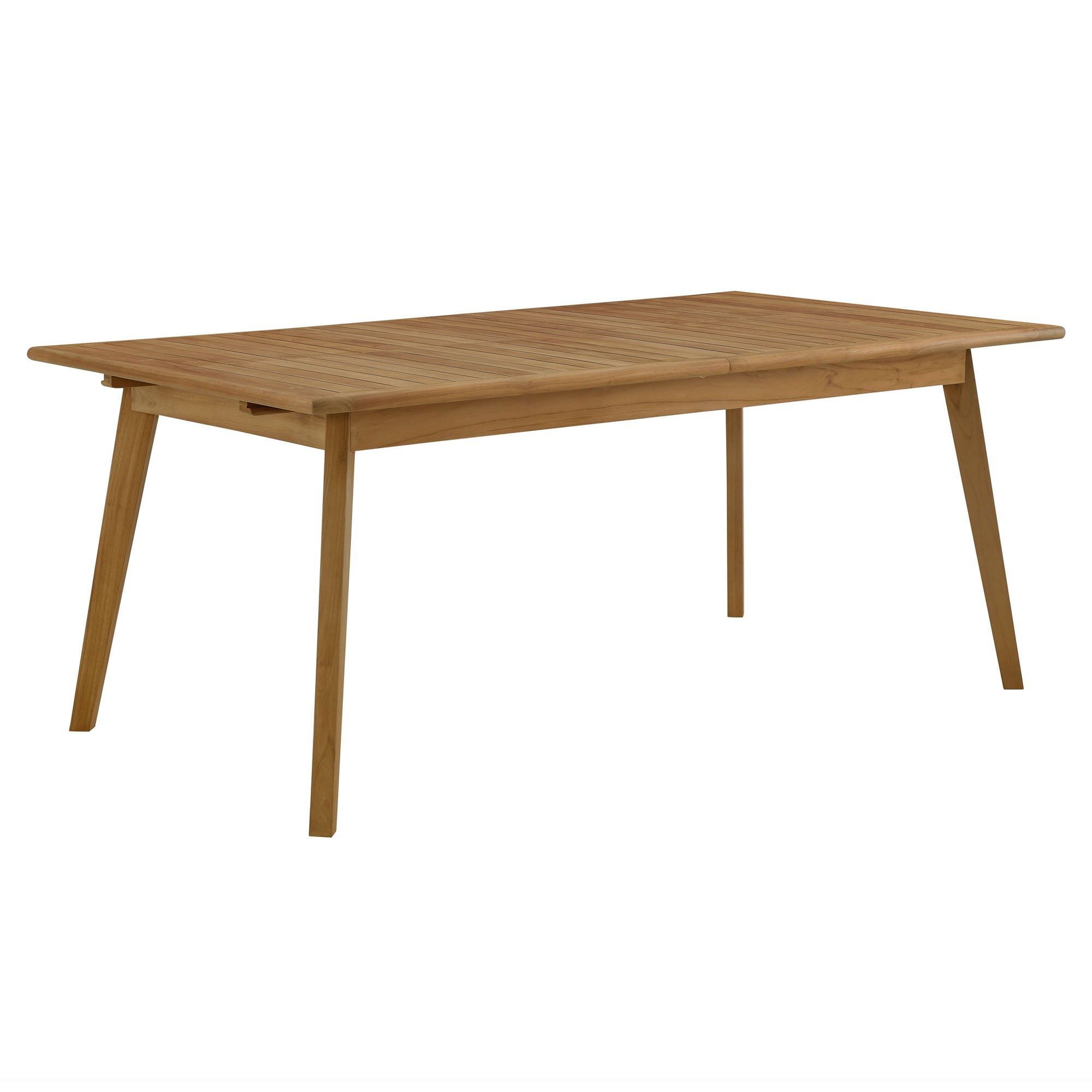 Vienna Outdoor Patio Teak Wood Extendable Dining Table, Natural
