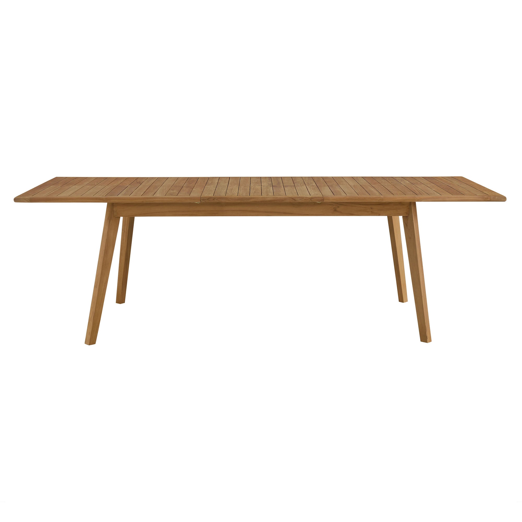 Vienna Outdoor Patio Teak Wood Extendable Dining Table, Natural