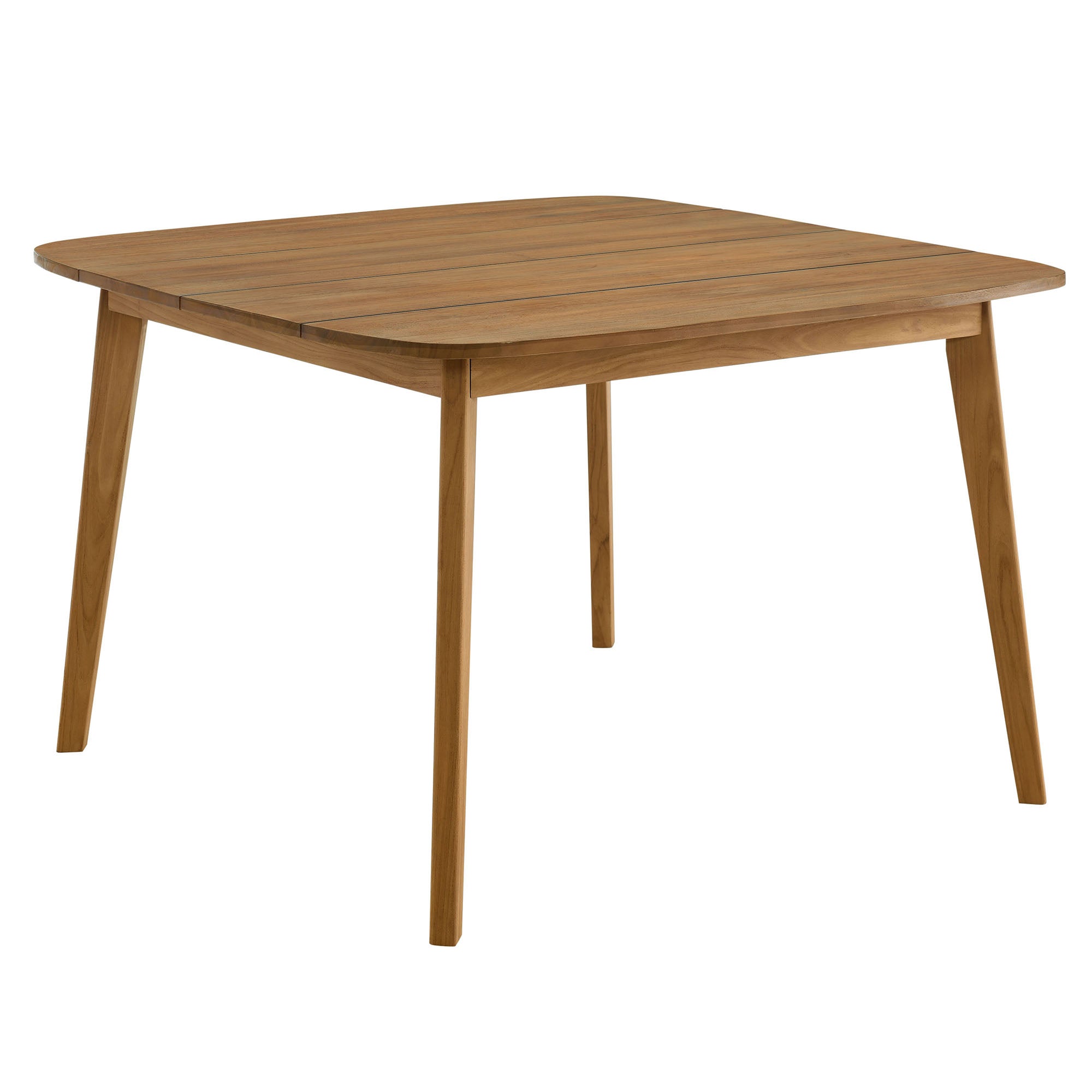 Vienna 46" Square Outdoor Patio Teak Wood Dining Table, Natural