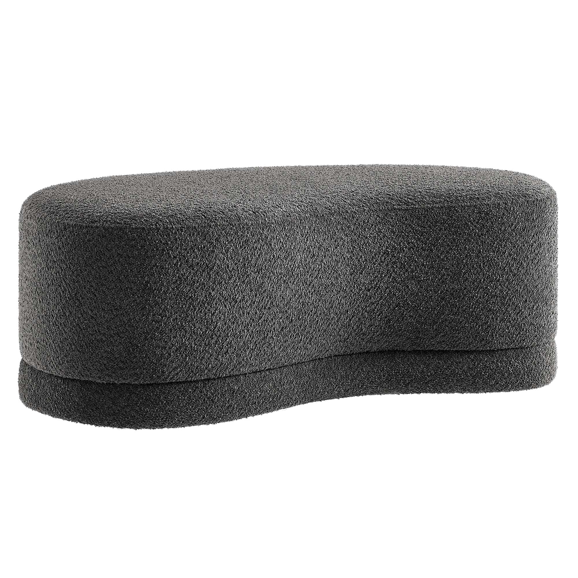 Nimbus 48" Upholstered Ottoman Bench, Cast Slate
