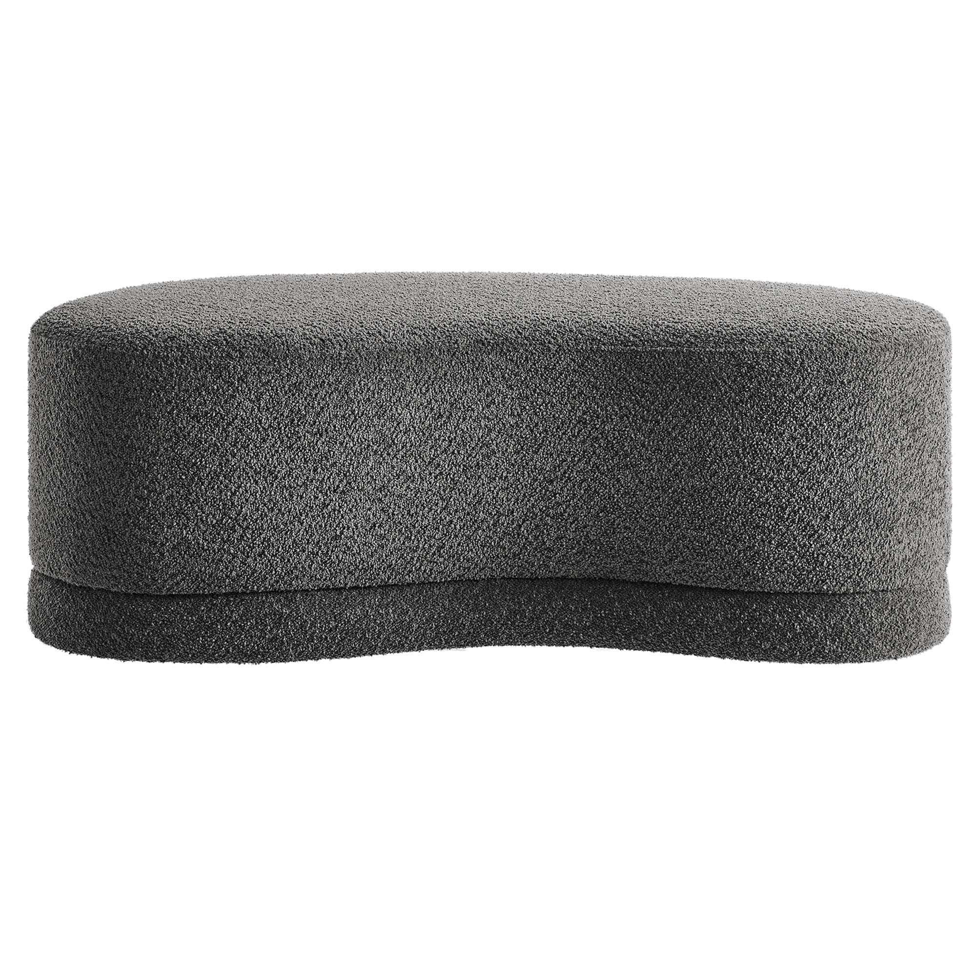 Nimbus 48" Upholstered Ottoman Bench, Cast Slate