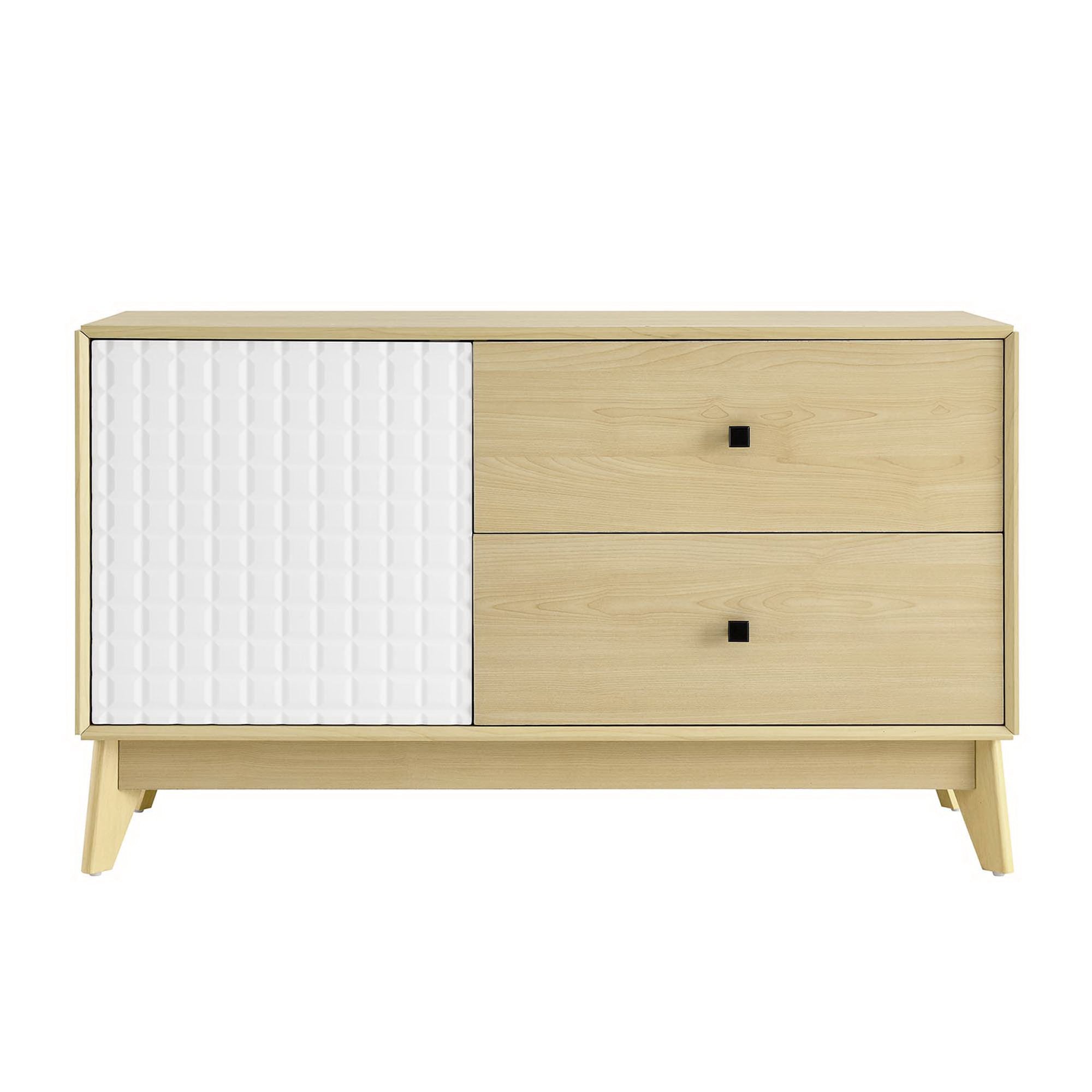 Nectar 43" Wood Grain Accent Cabinet, Natural White