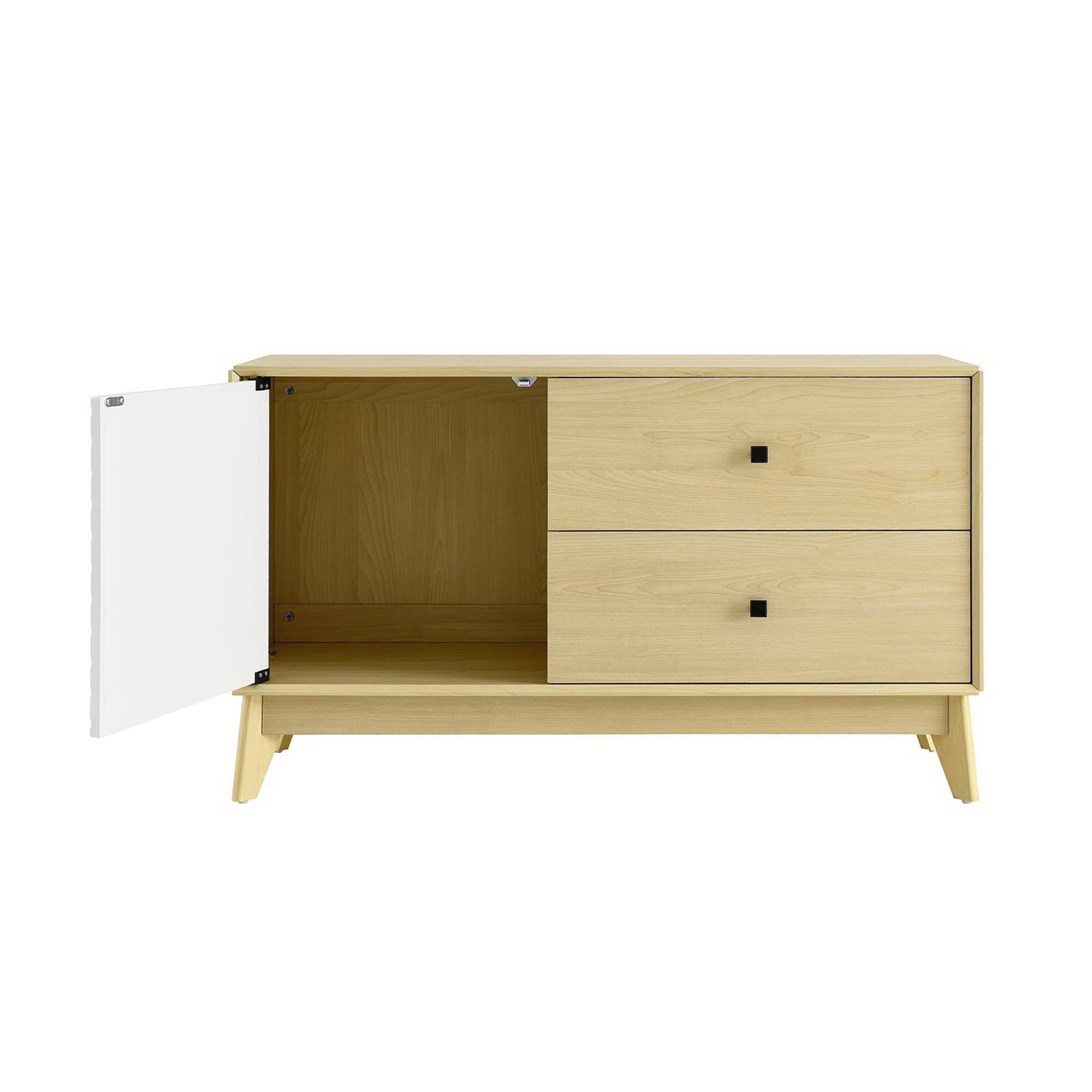 Nectar 43" Wood Grain Accent Cabinet, Natural White