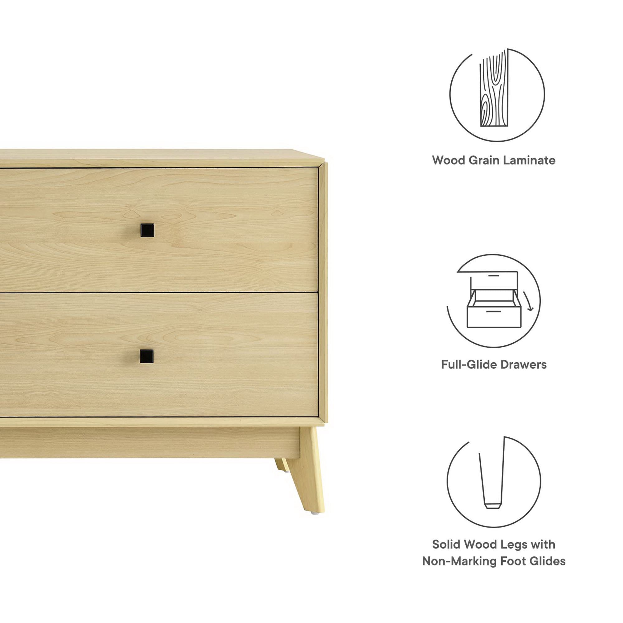 Nectar 43" Wood Grain Accent Cabinet, Natural White