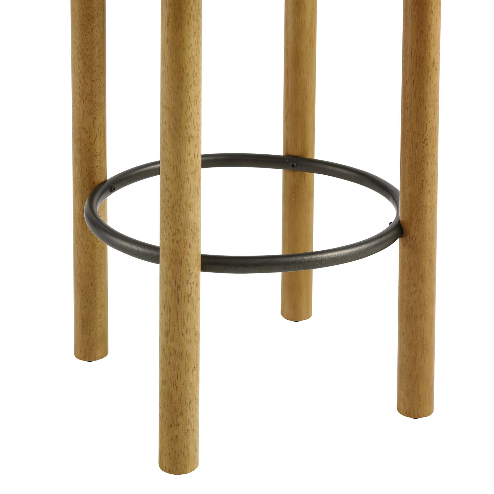 Fable Boucle Fabric Counter Stools Set of 2, Oak Ivory