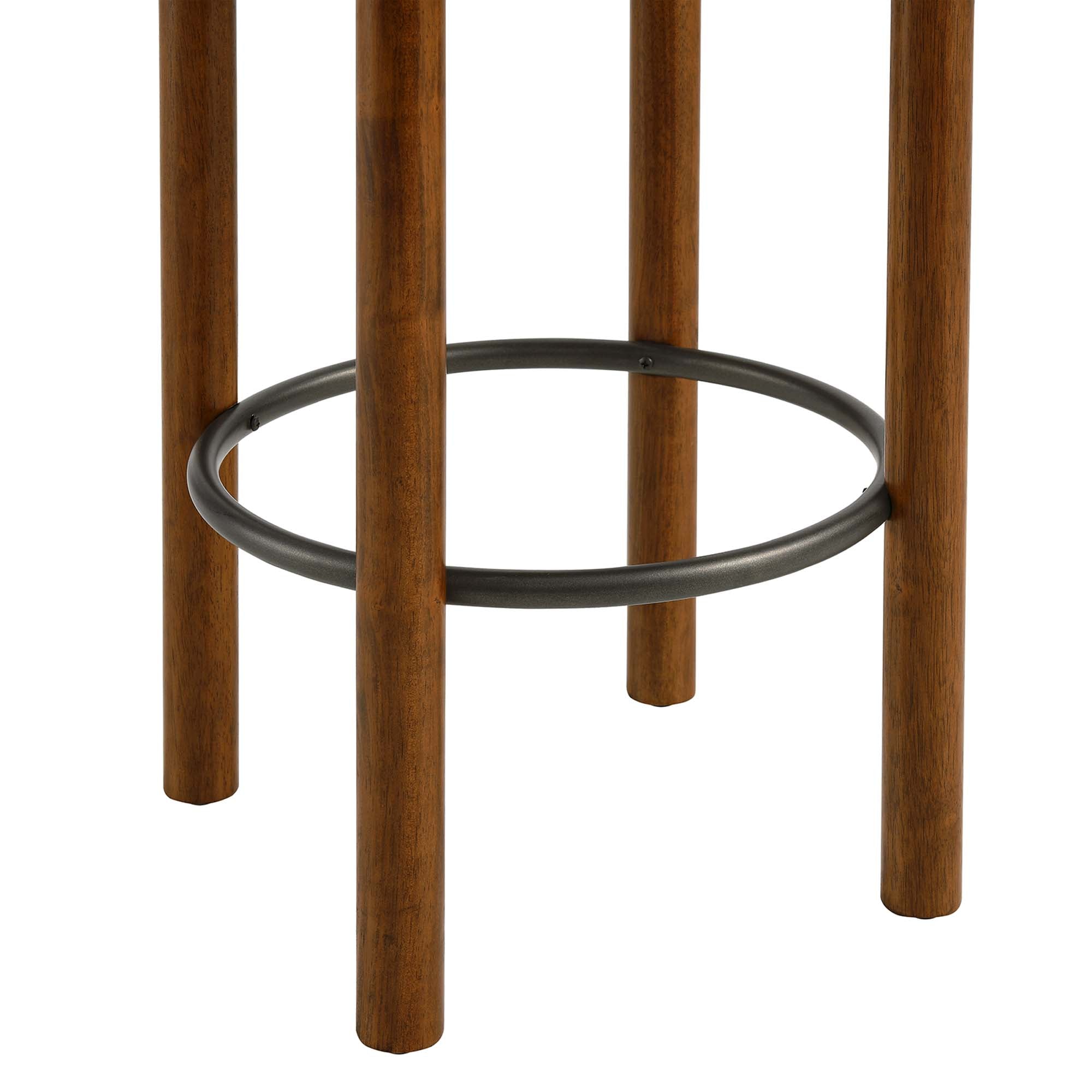 Fable Boucle Fabric Counter Stools Set of 2, Walnut Charcoal