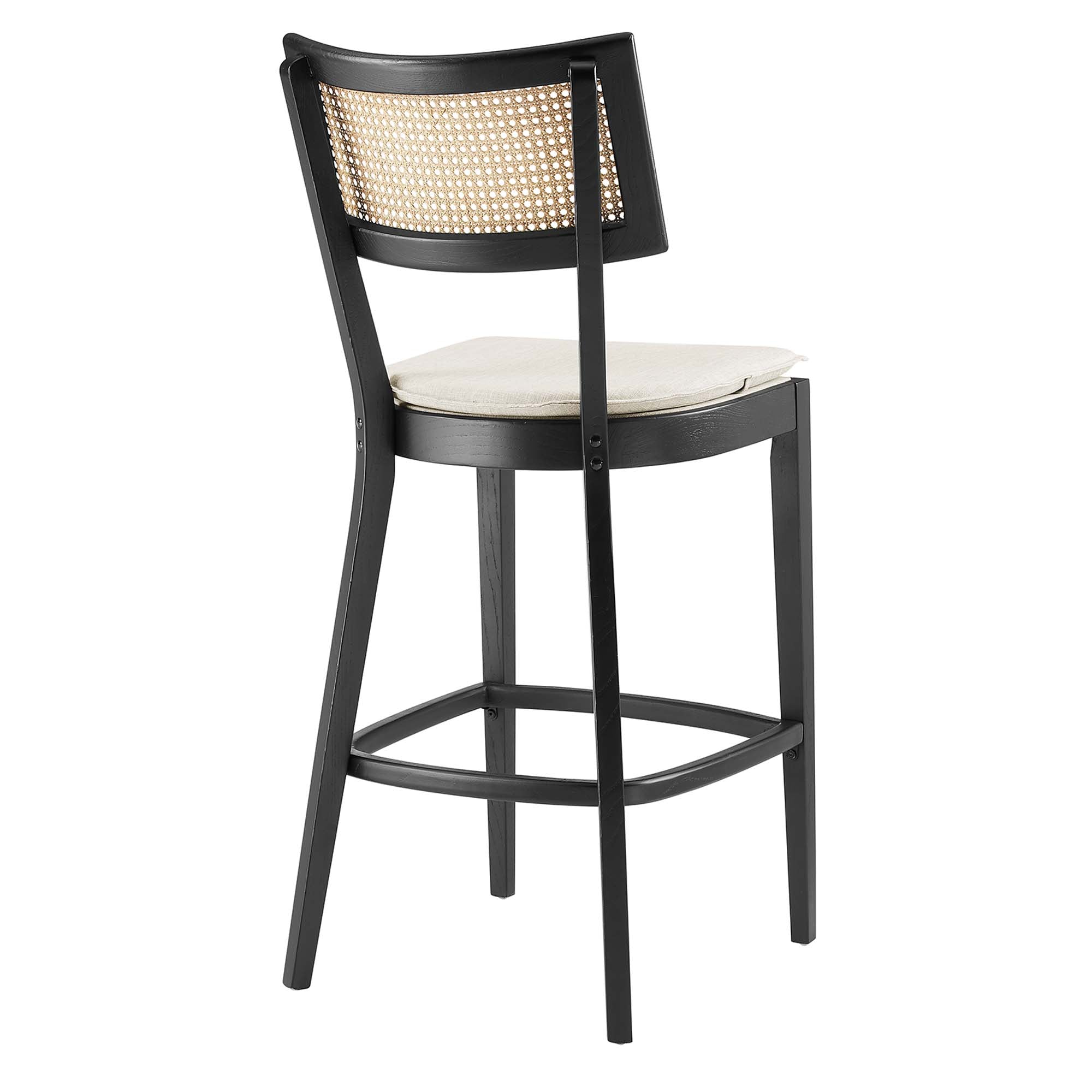 Caledonia Wood Bar Stools Set of 2, Black Beige
