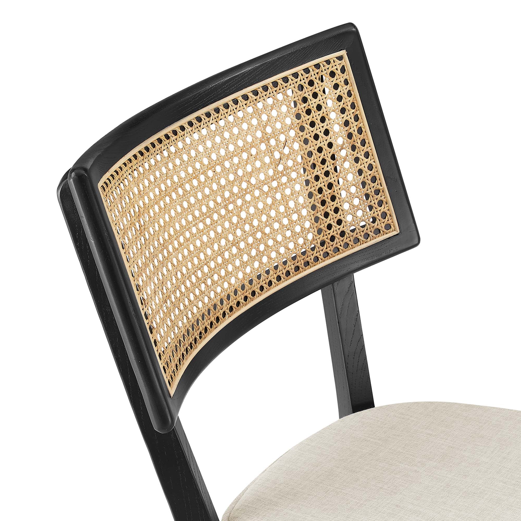 Caledonia Wood Bar Stools Set of 2, Black Beige