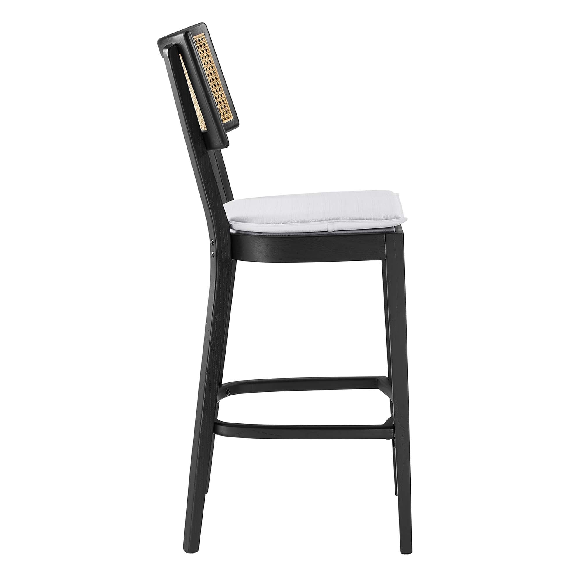 Caledonia Wood Bar Stools Set of 2, Black White