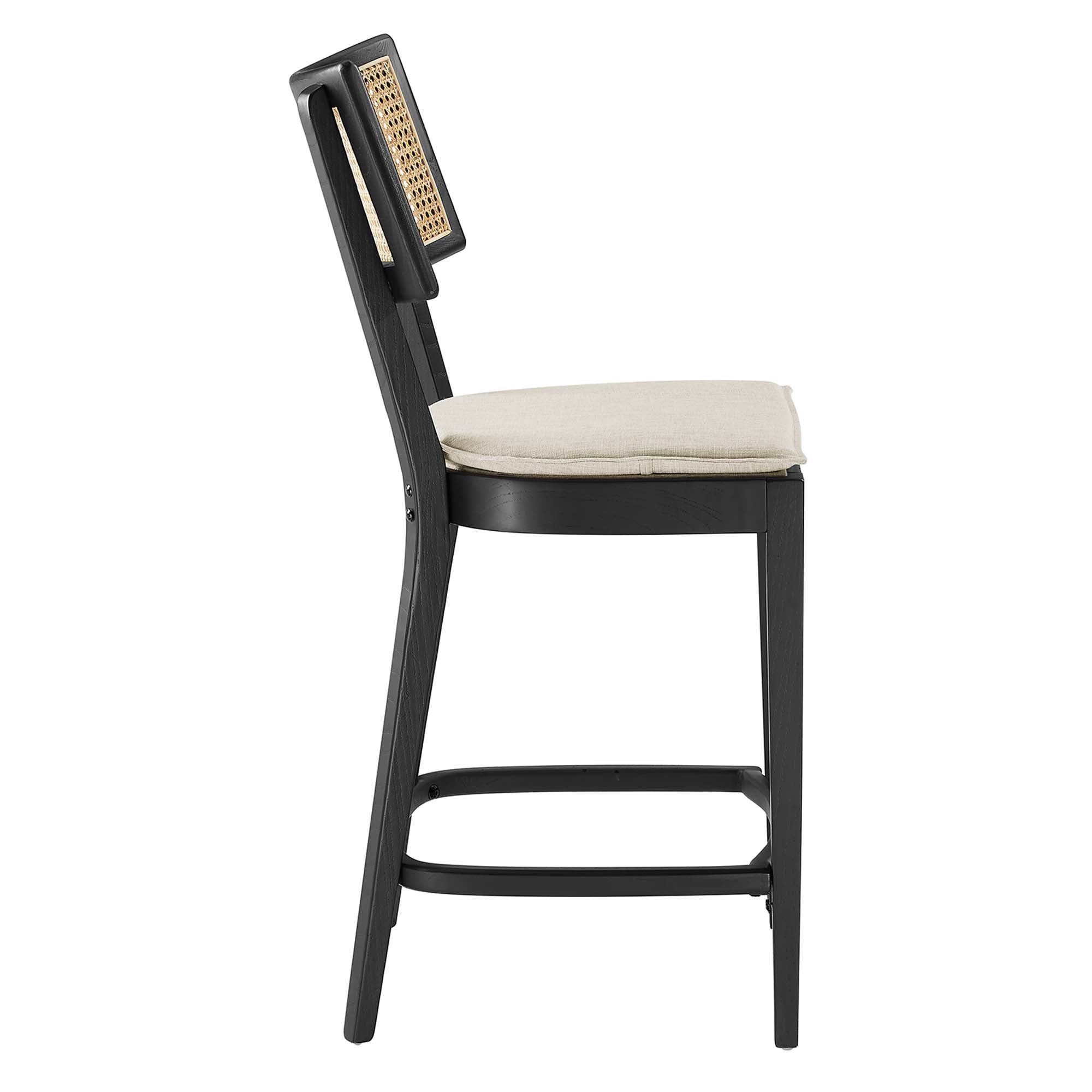 Caledonia Wood Counter Stools Set of 2, Black Beige