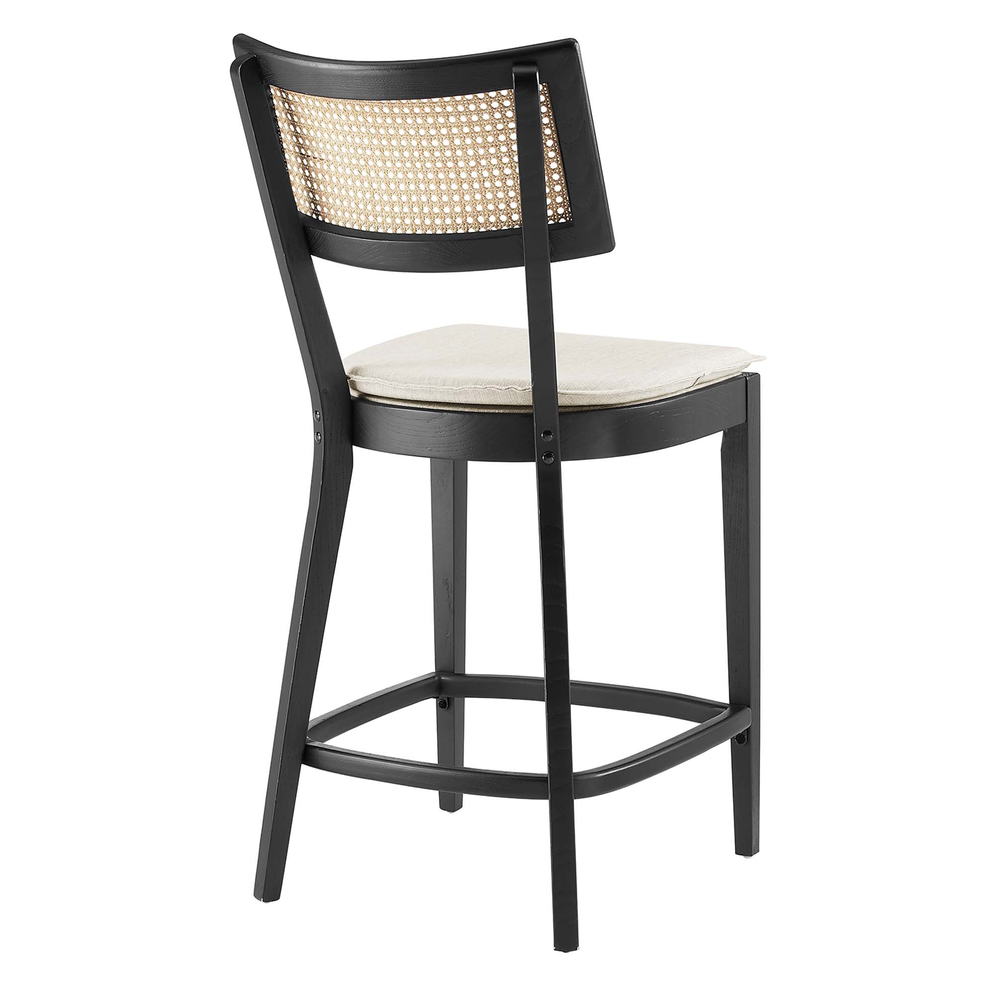Caledonia Wood Counter Stools Set of 2, Black Beige