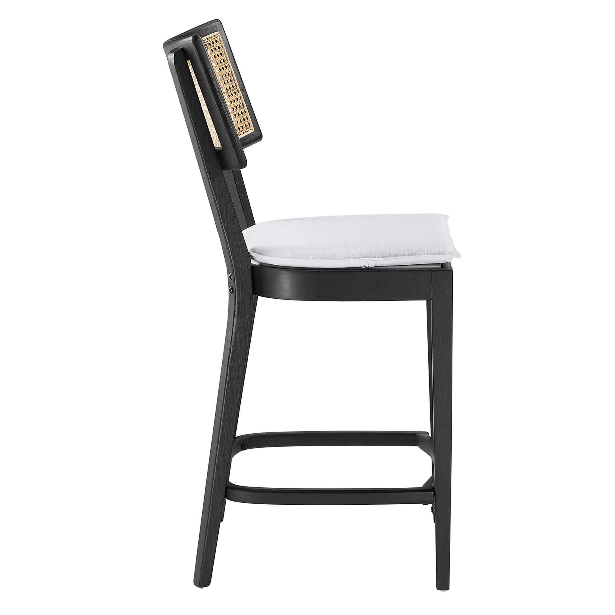 Caledonia Wood Counter Stools Set of 2, Black White