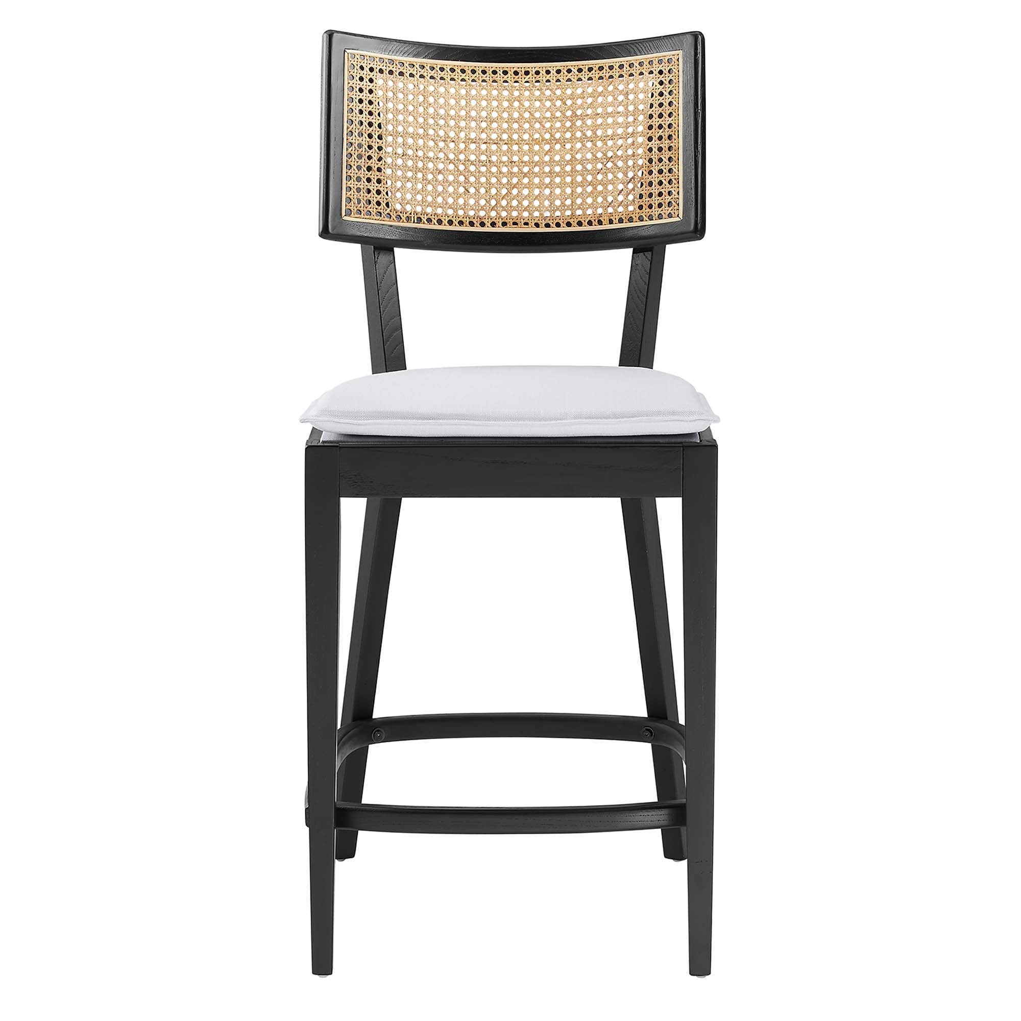 Caledonia Wood Counter Stools Set of 2, Black White