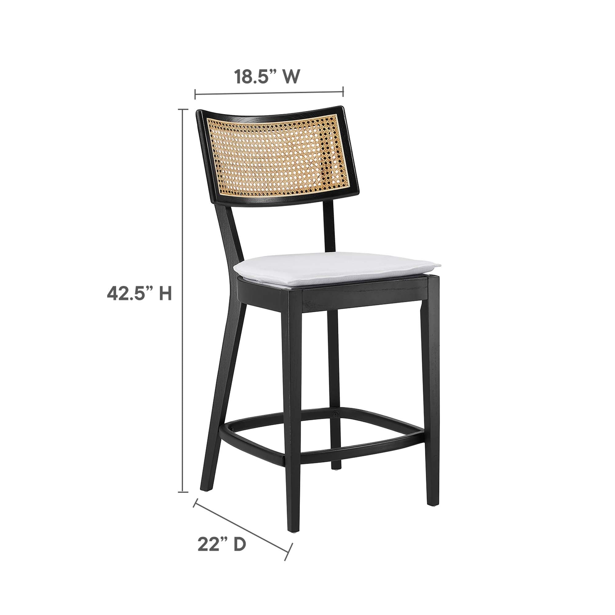 Caledonia Wood Counter Stools Set of 2, Black White