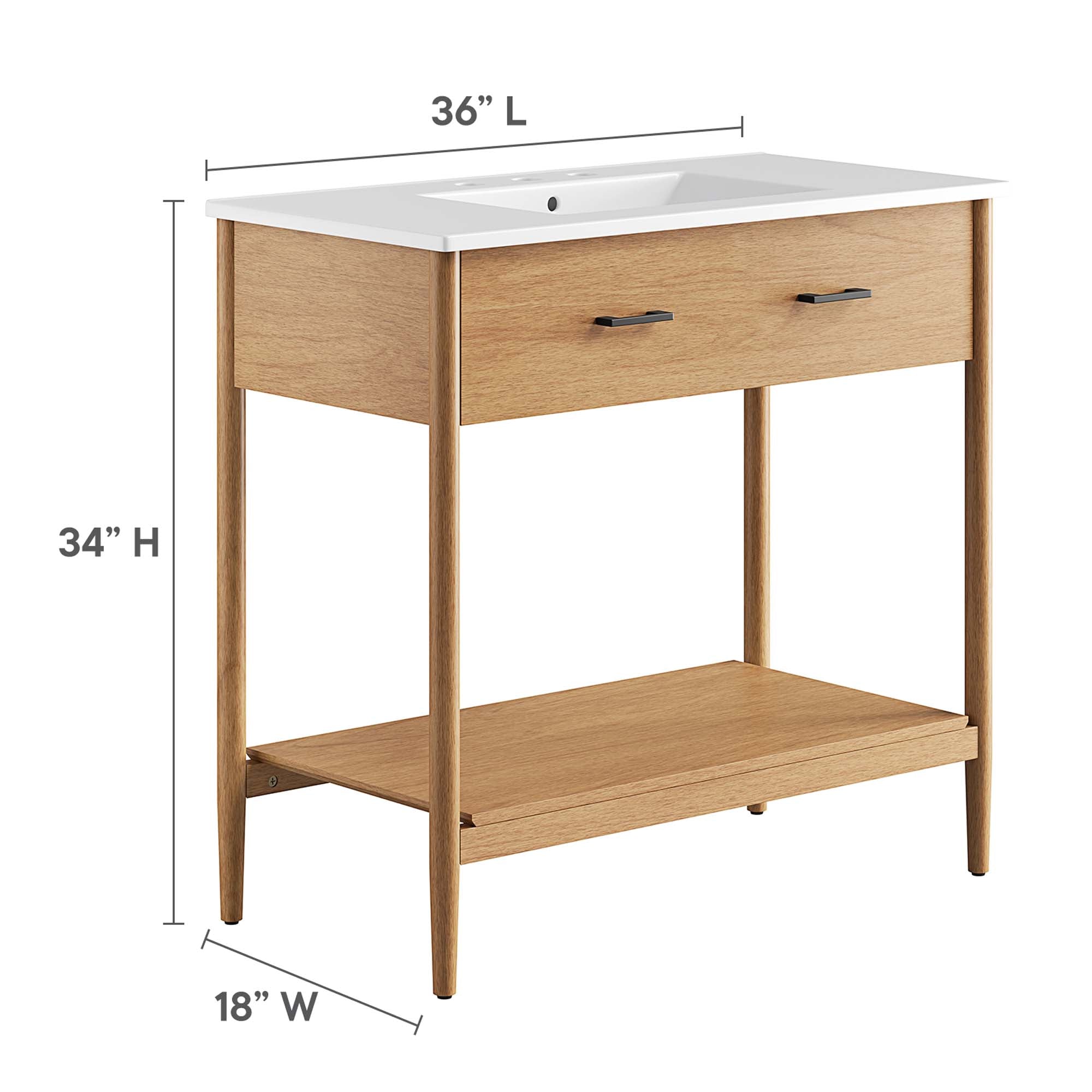 Zaire 36" Bathroom Vanity, Natural White