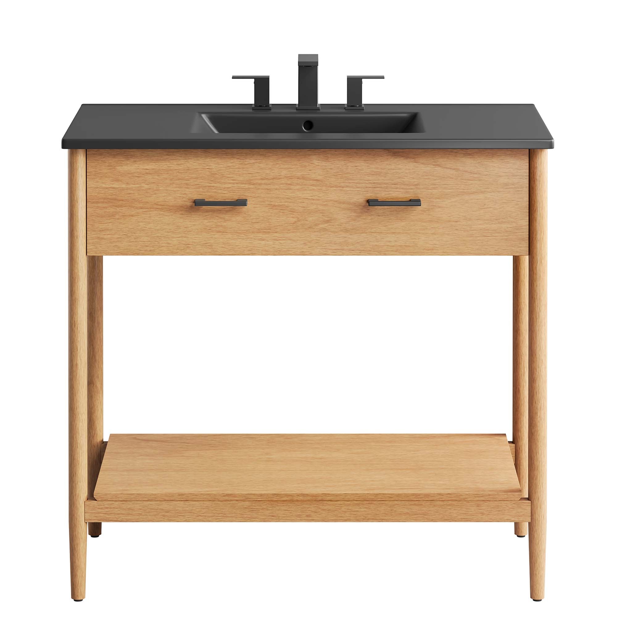 Zaire 36" Bathroom Vanity, Natural Black