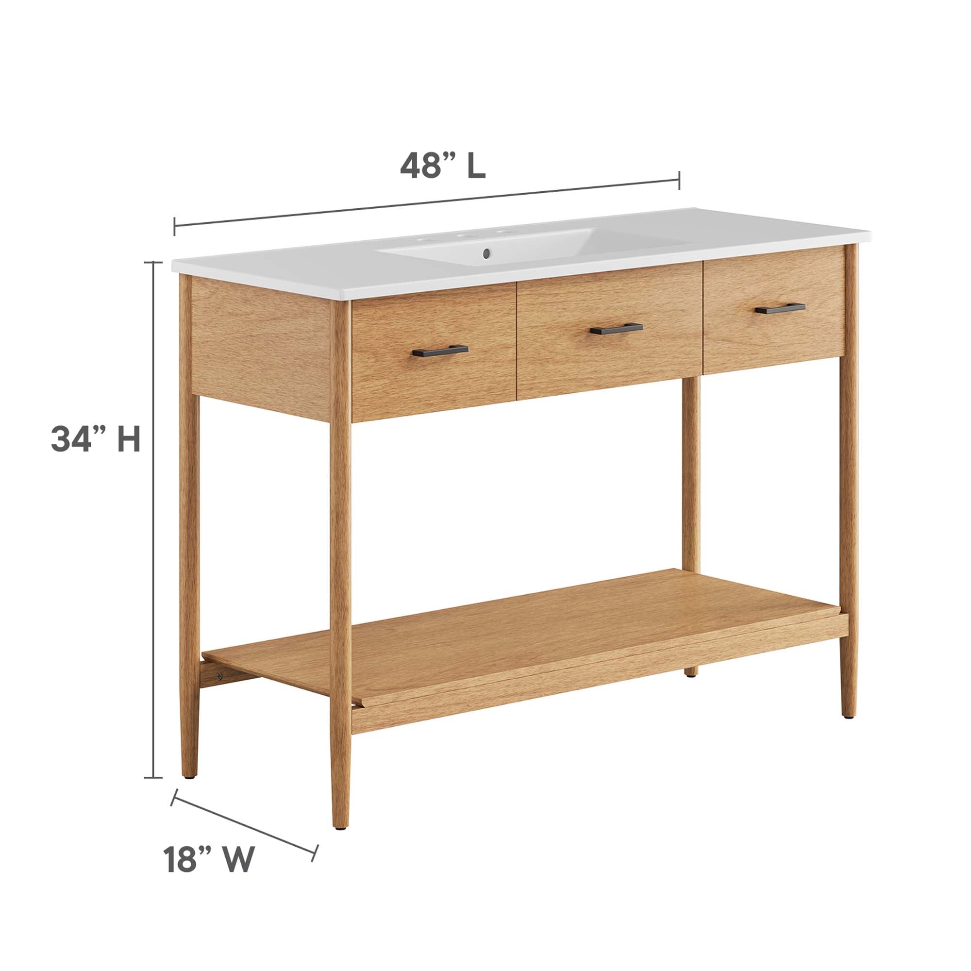 Zaire 48" Single Sink Bathroom Vanity, Natural White