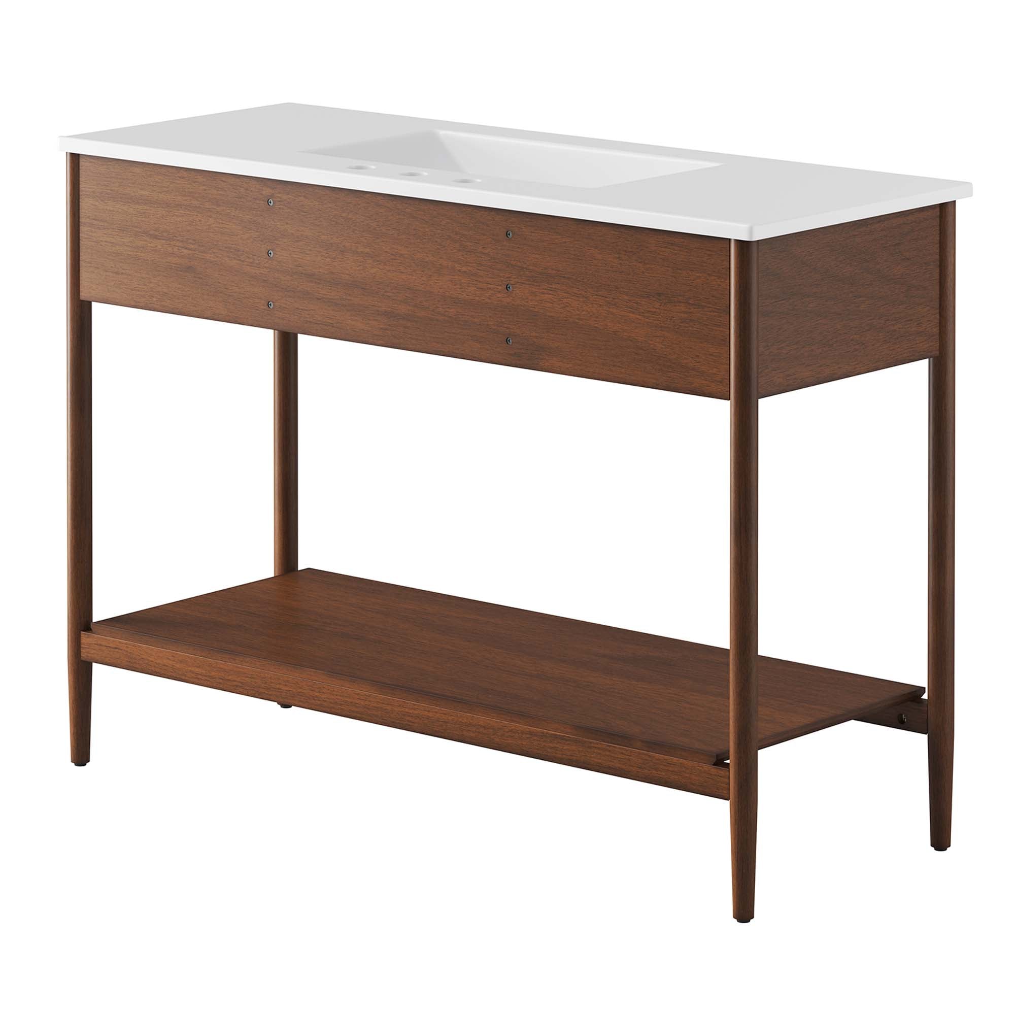 Zaire 48" Single Sink Bathroom Vanity, Walnut White