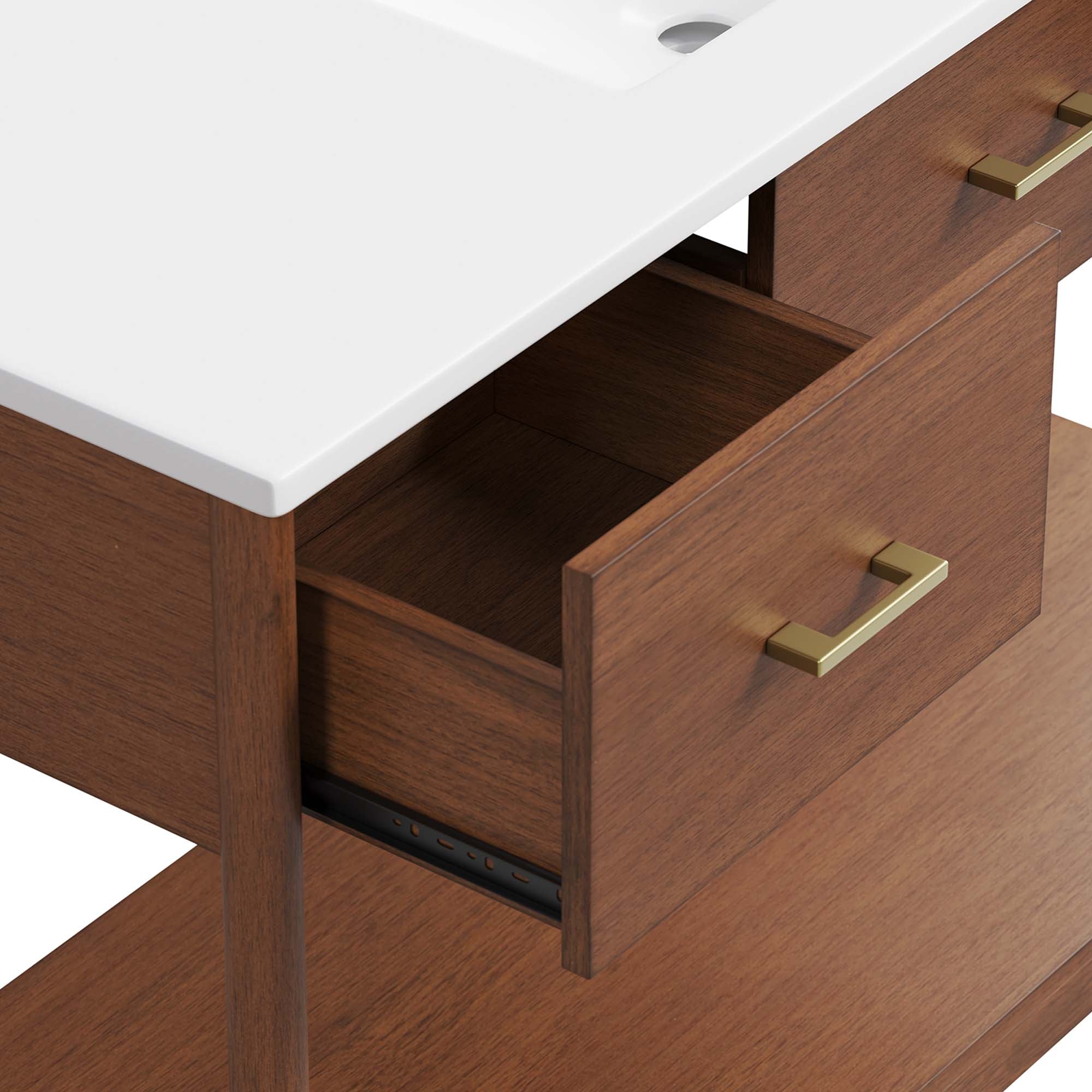 Zaire 48" Single Sink Bathroom Vanity, Walnut White