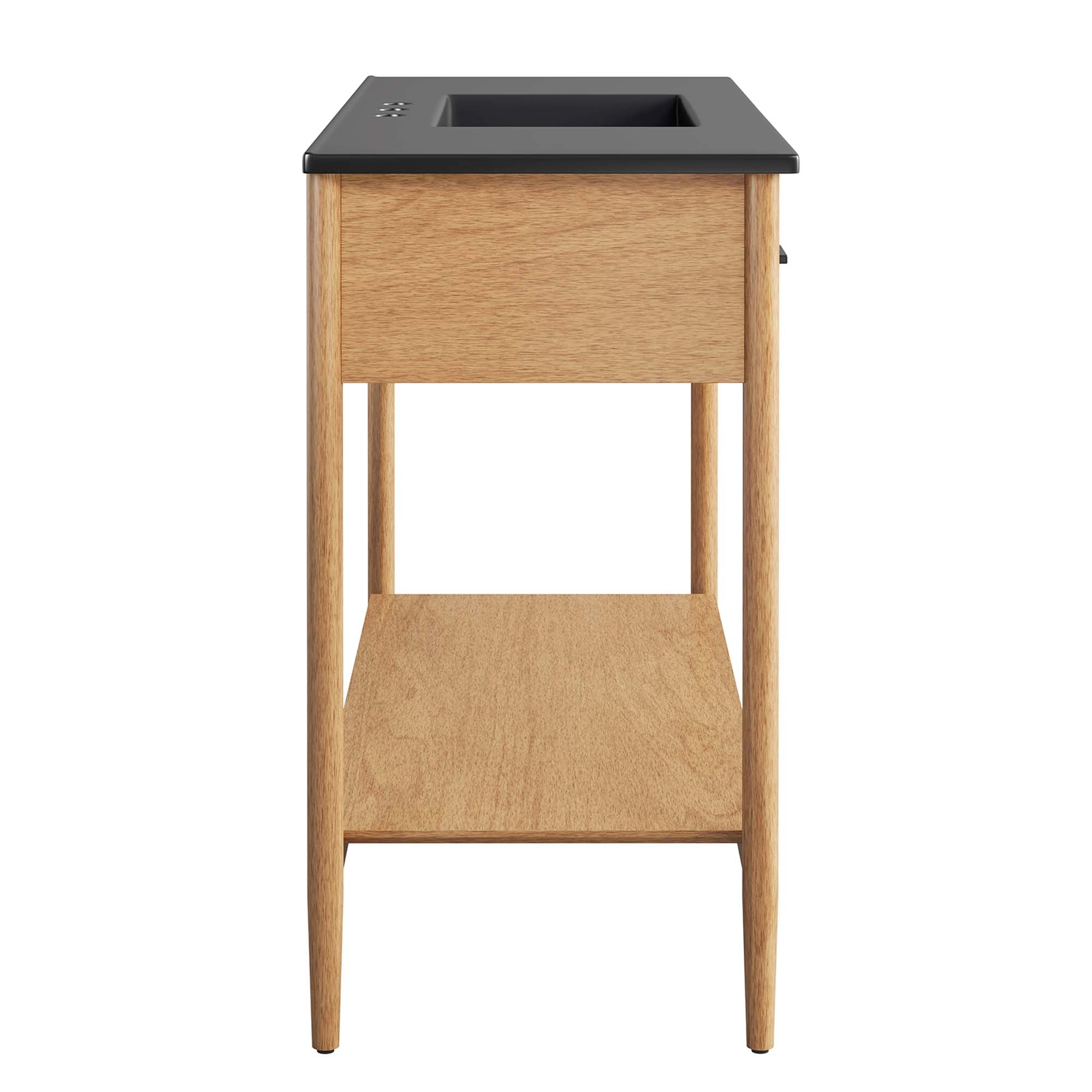 Zaire 48" Single Sink Bathroom Vanity, Natural Black