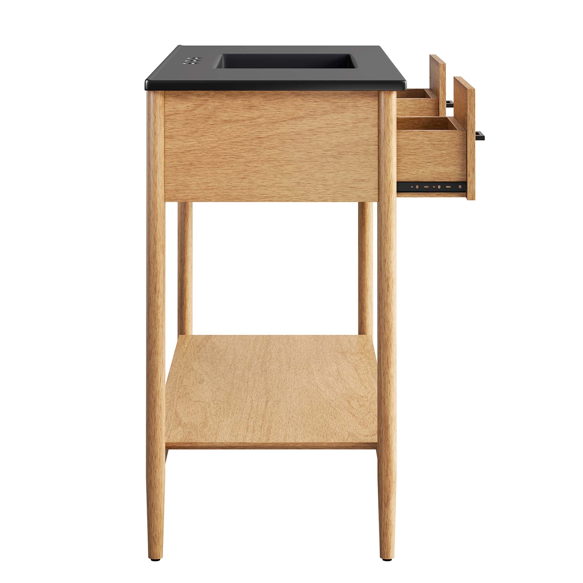 Zaire 48" Single Sink Bathroom Vanity, Natural Black