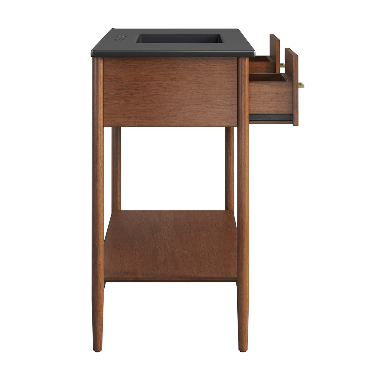 Zaire 48" Single Sink Bathroom Vanity, Walnut Black