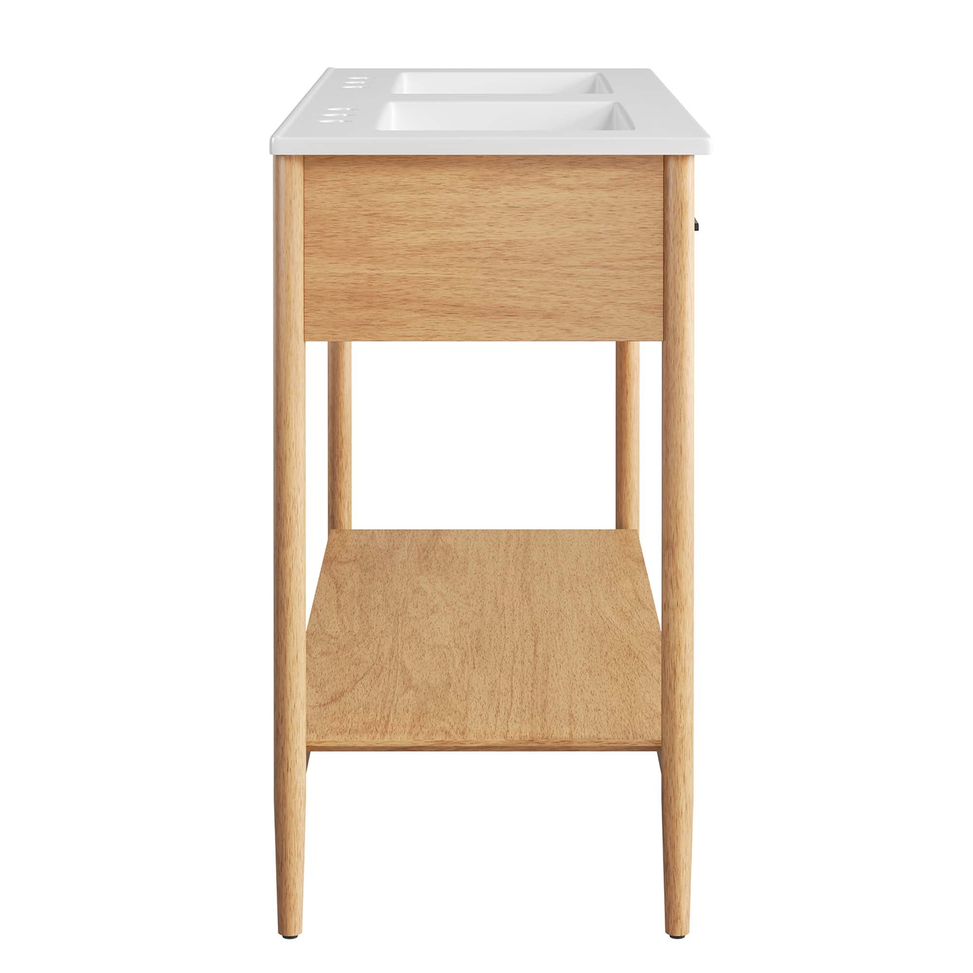 Zaire 48" Double Sink Bathroom Vanity, Natural White