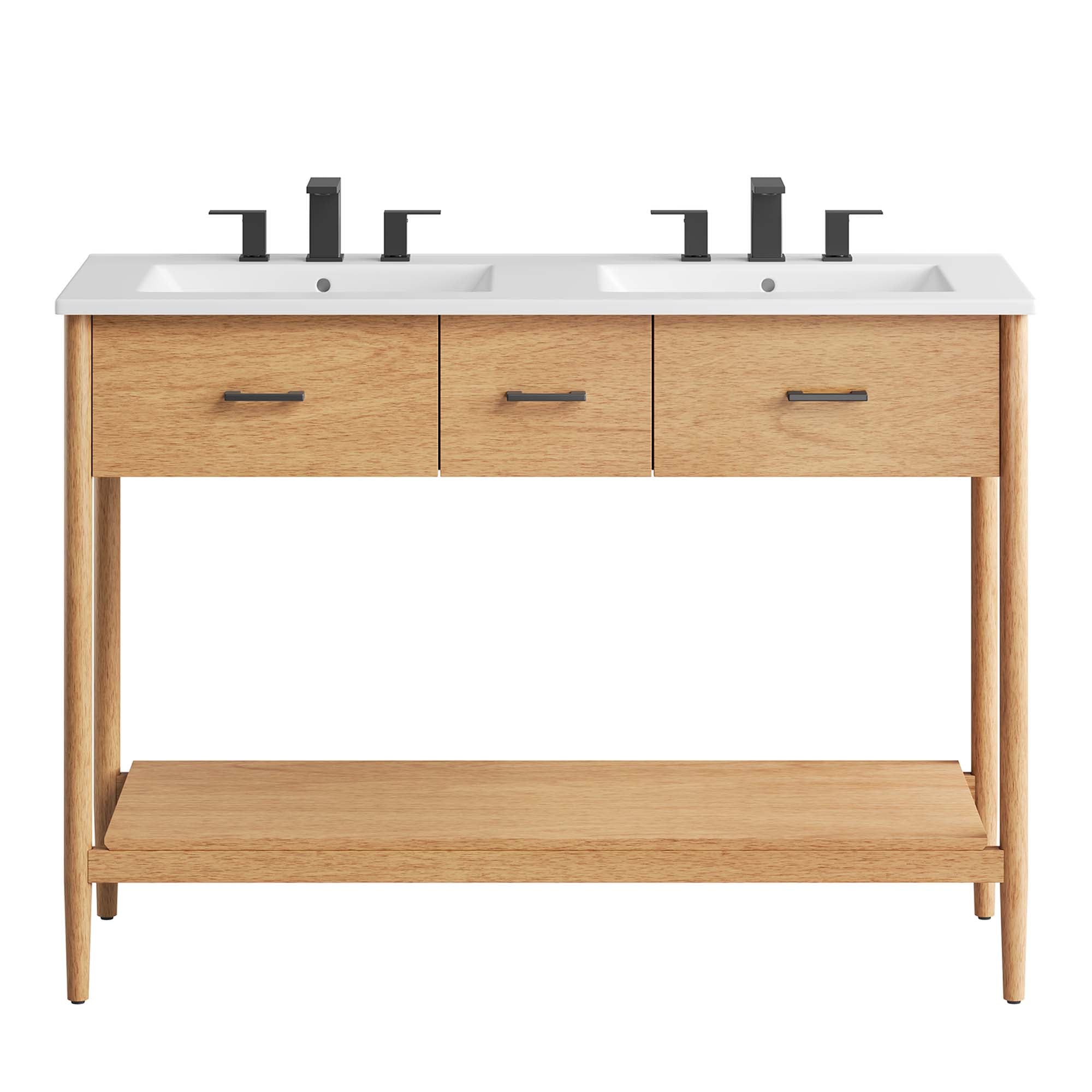 Zaire 48" Double Sink Bathroom Vanity, Natural White
