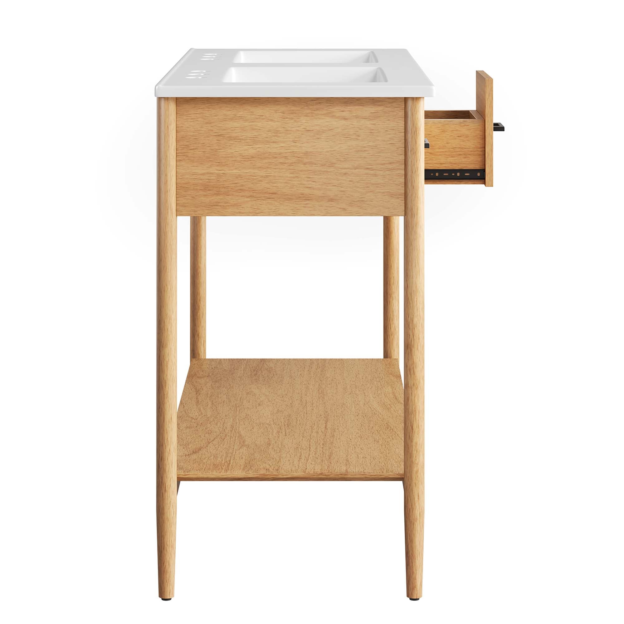 Zaire 48" Double Sink Bathroom Vanity, Natural White