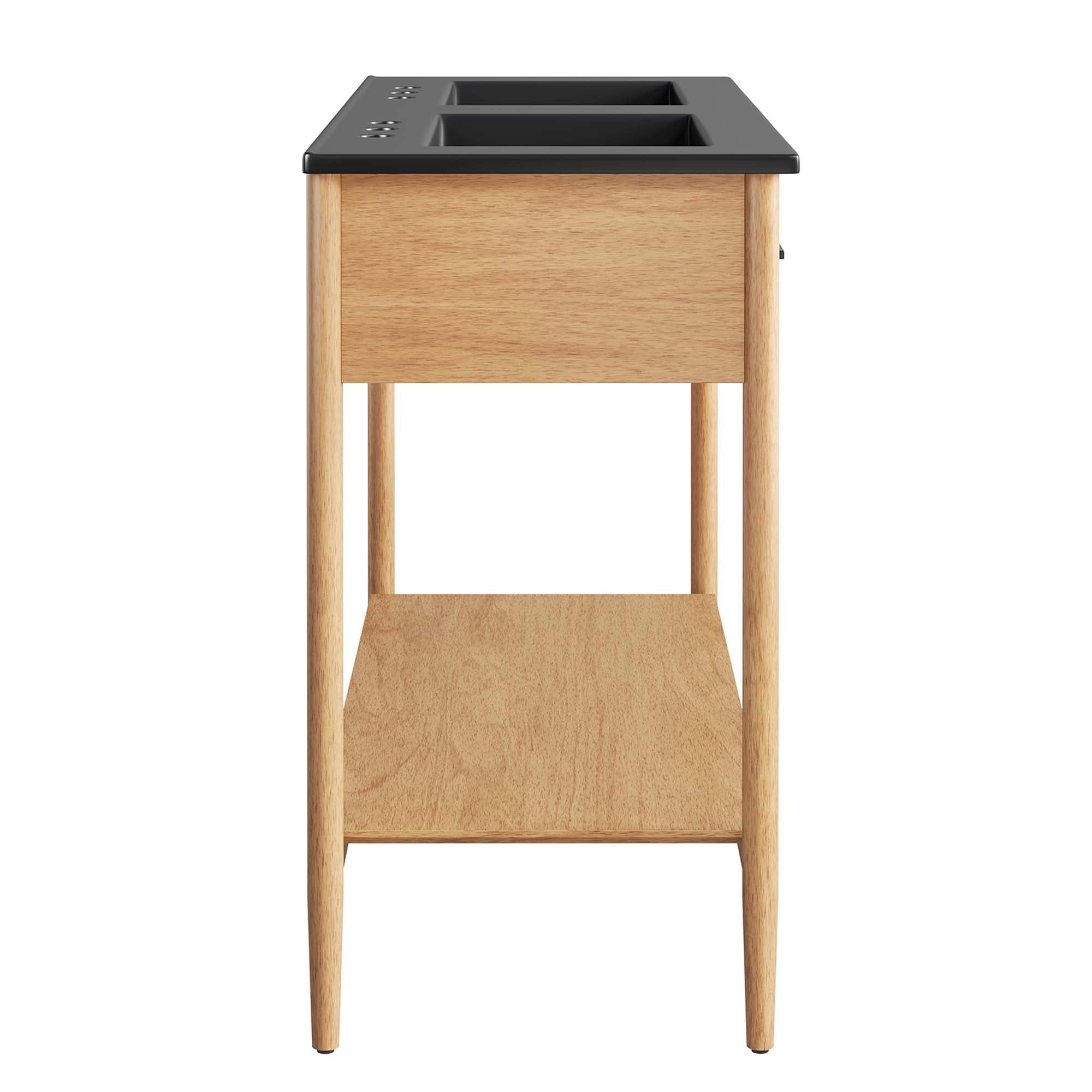 Zaire 48" Double Sink Bathroom Vanity, Natural Black
