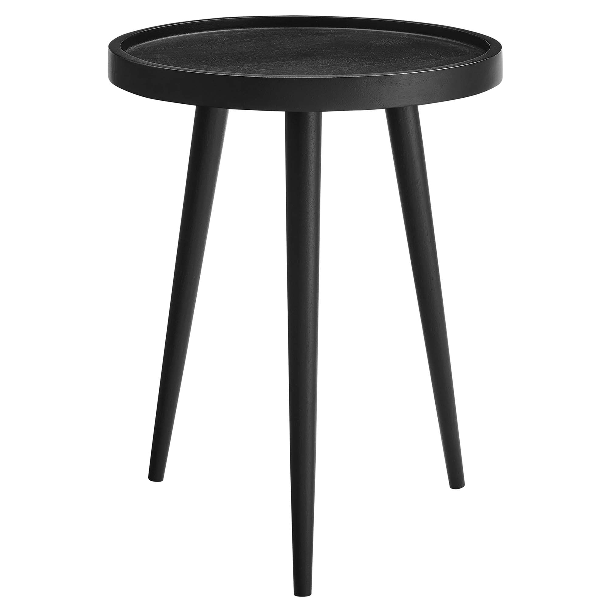 Chiro Round Wood Side Table, Black