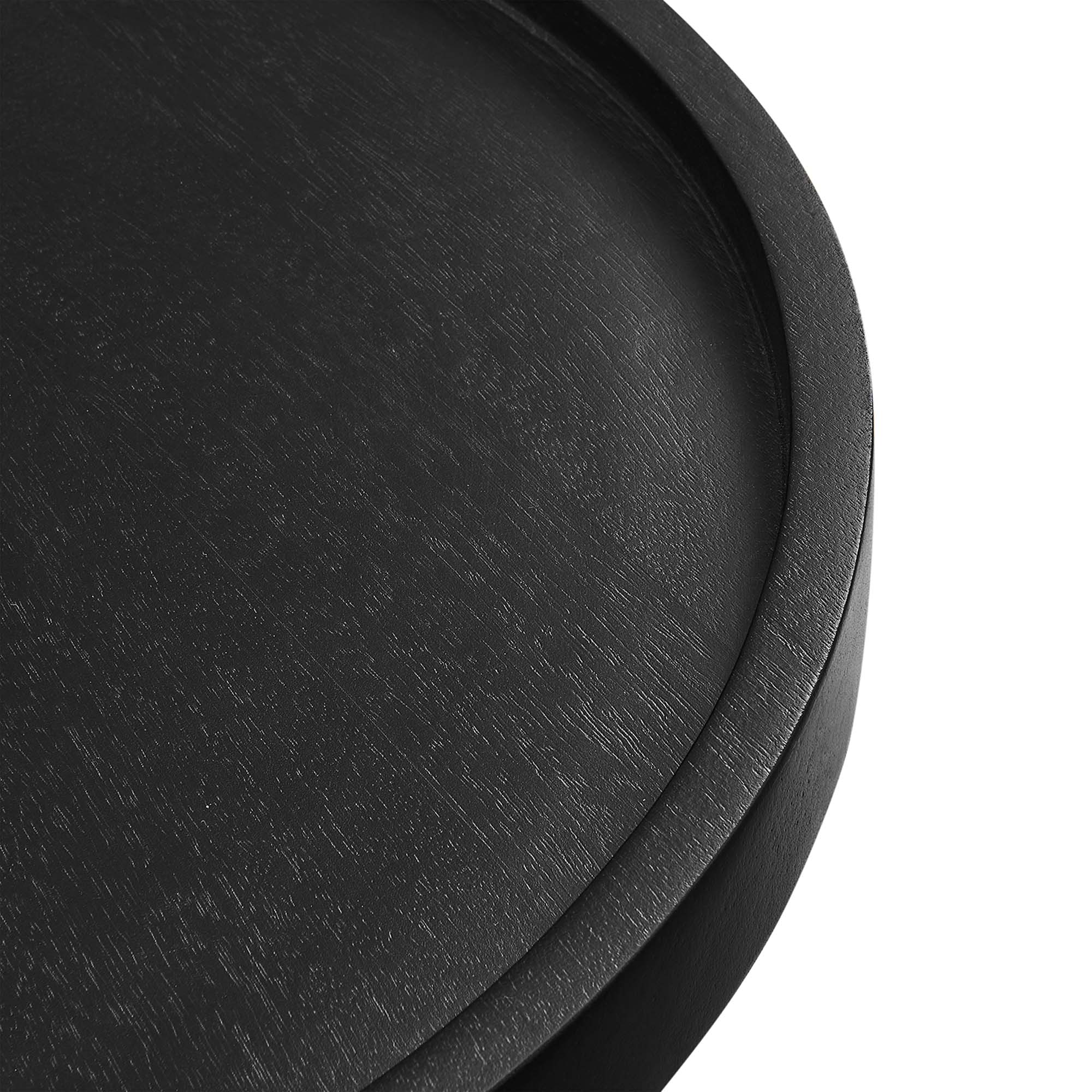 Chiro Round Wood Side Table, Black