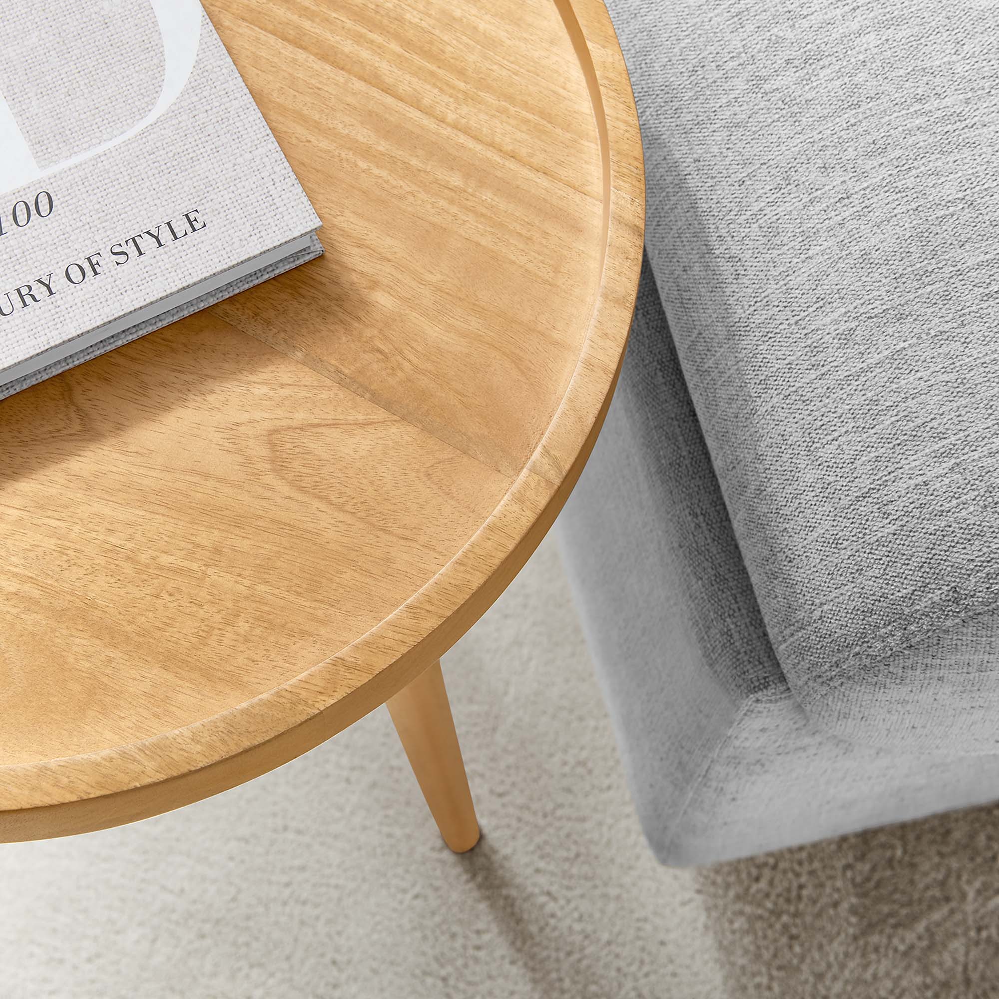 Chiro Round Wood Side Table, Natural