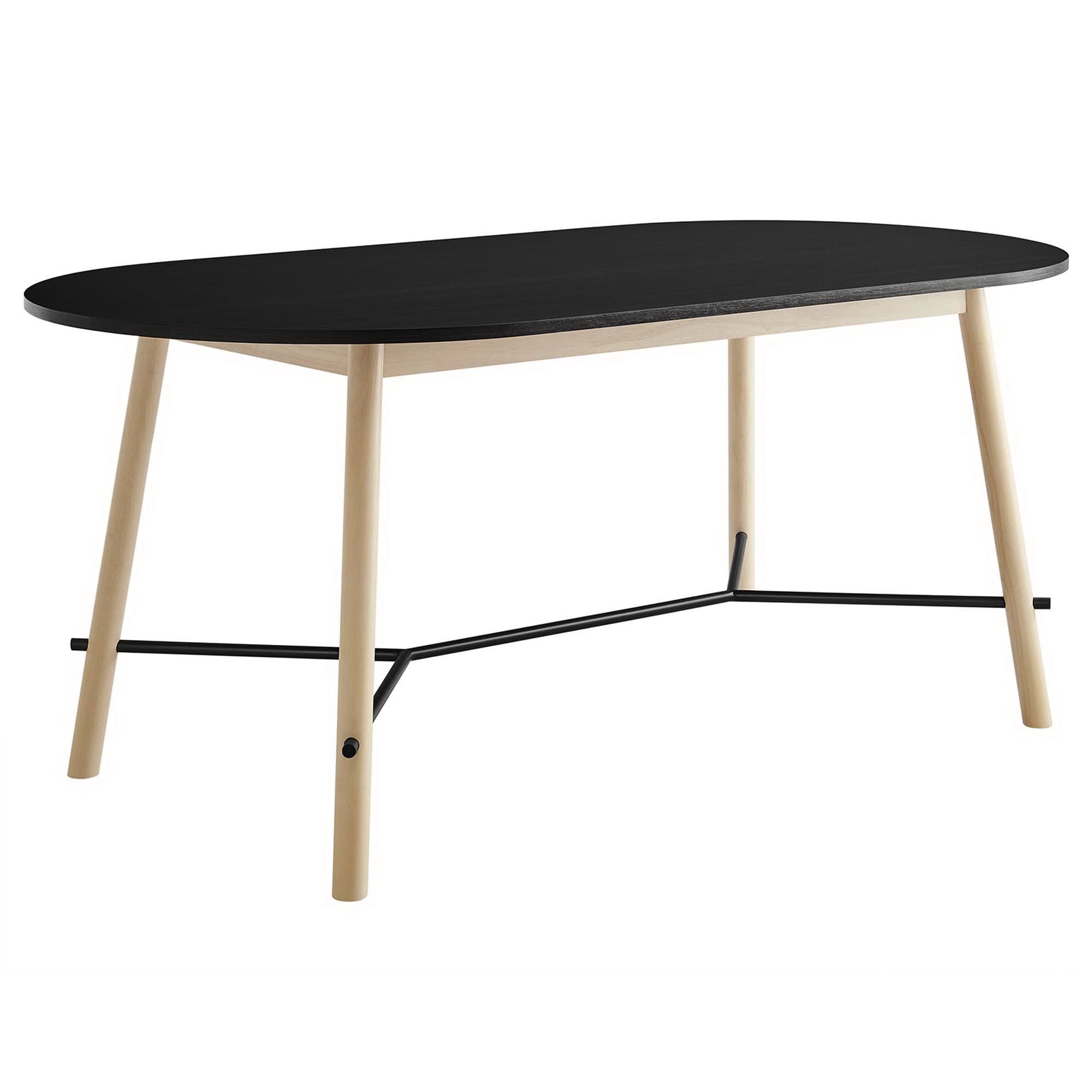 Infuse 71" Wood Grain Dining Table, Black Oak