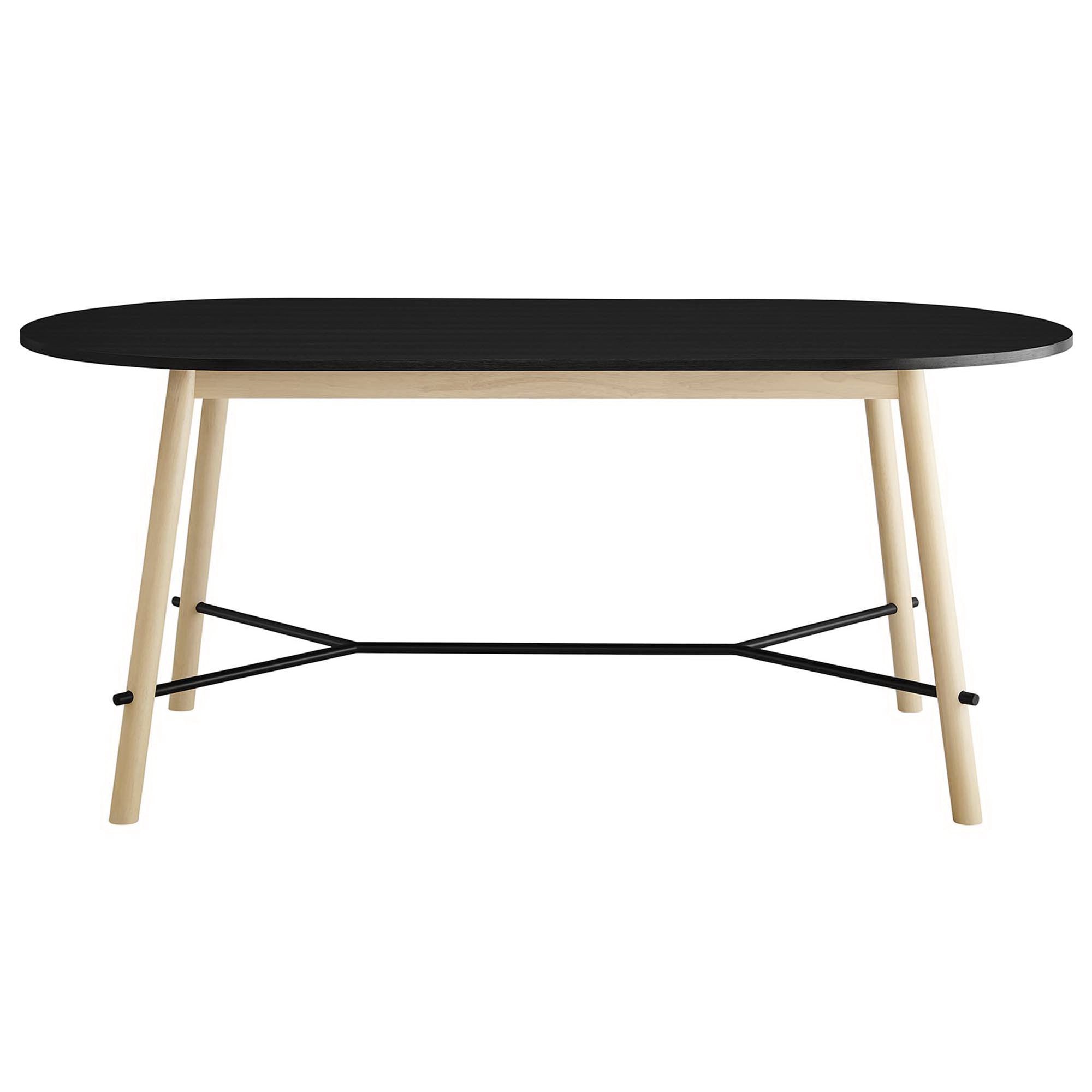 Infuse 71" Wood Grain Dining Table, Black Oak