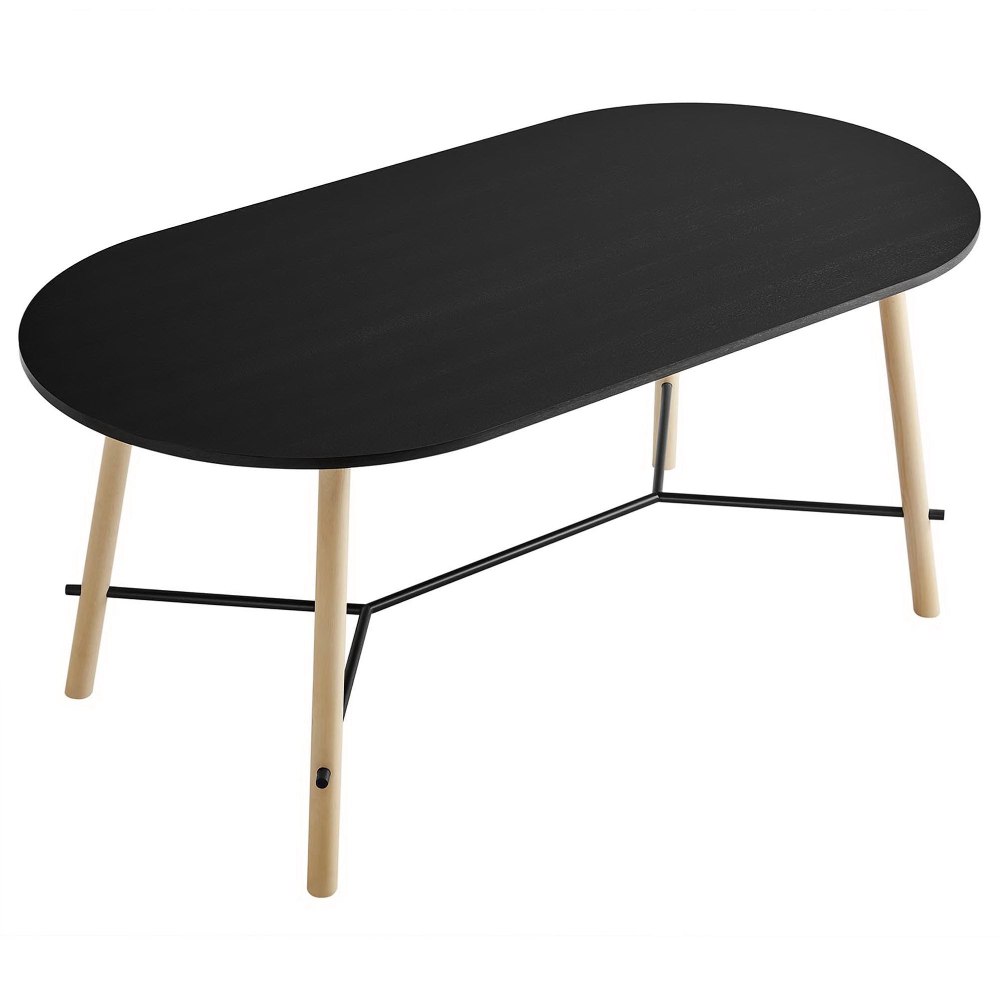 Infuse 71" Wood Grain Dining Table, Black Oak