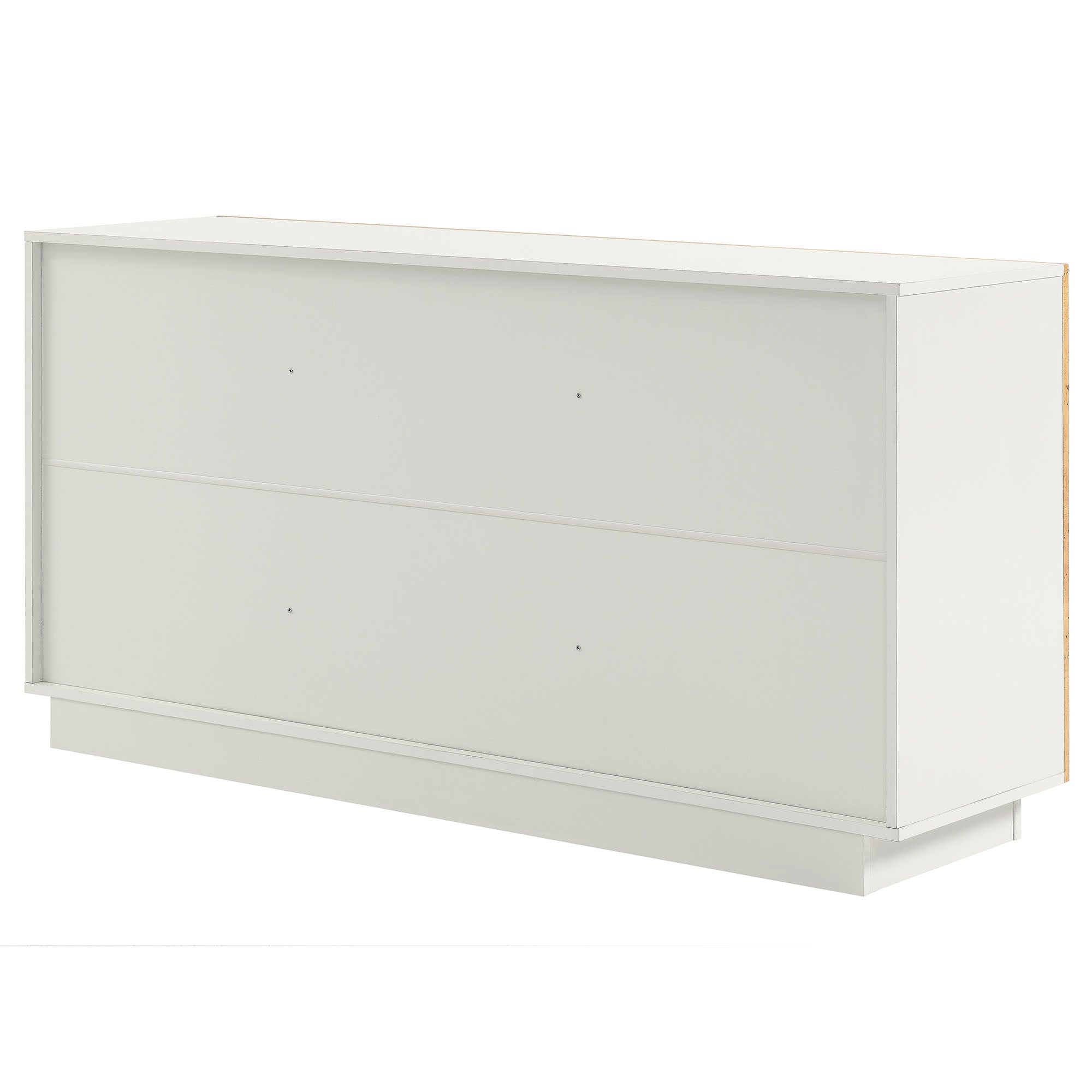 Abel 59 Inch Burl Wood Sideboard Buffet TV Stand, White Bleached Burl