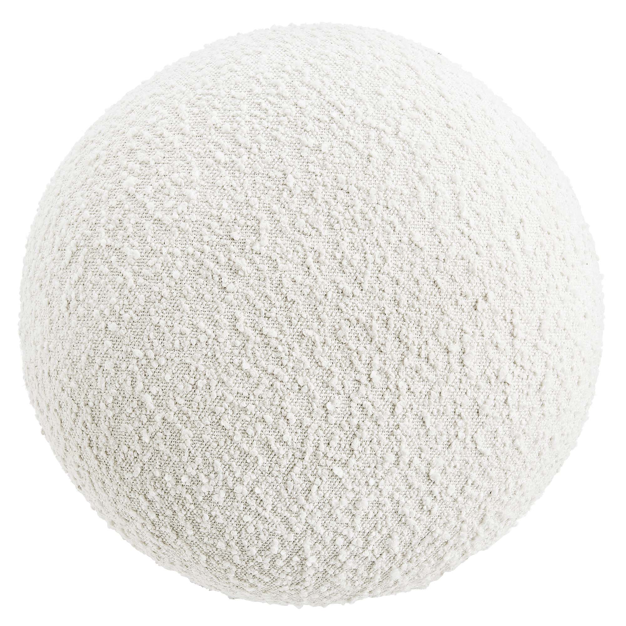 Breeze Boucle Upholstered Ottoman, Ivory Burl