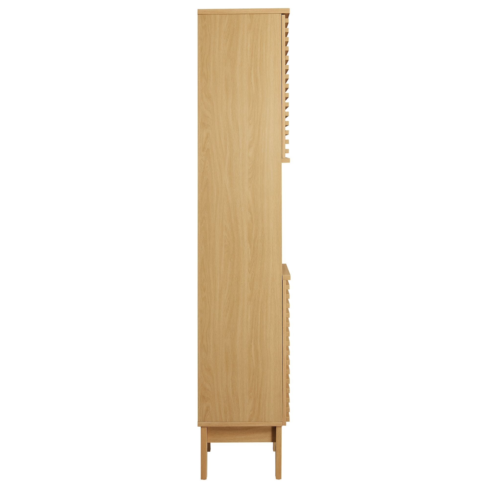 Render Tall Narrow Bathroom Storage Cabinet, Oak