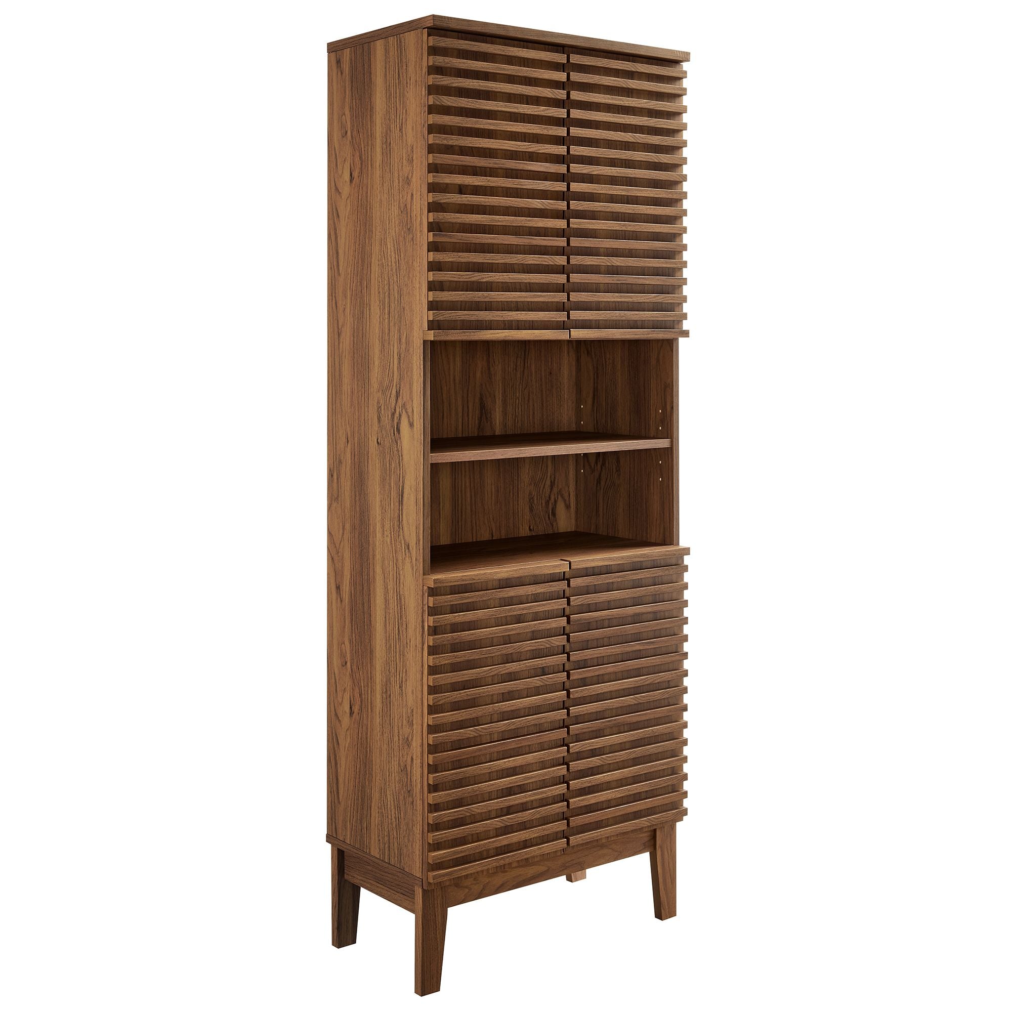 Render Tall Bathroom Storage Cabinet, Walnut