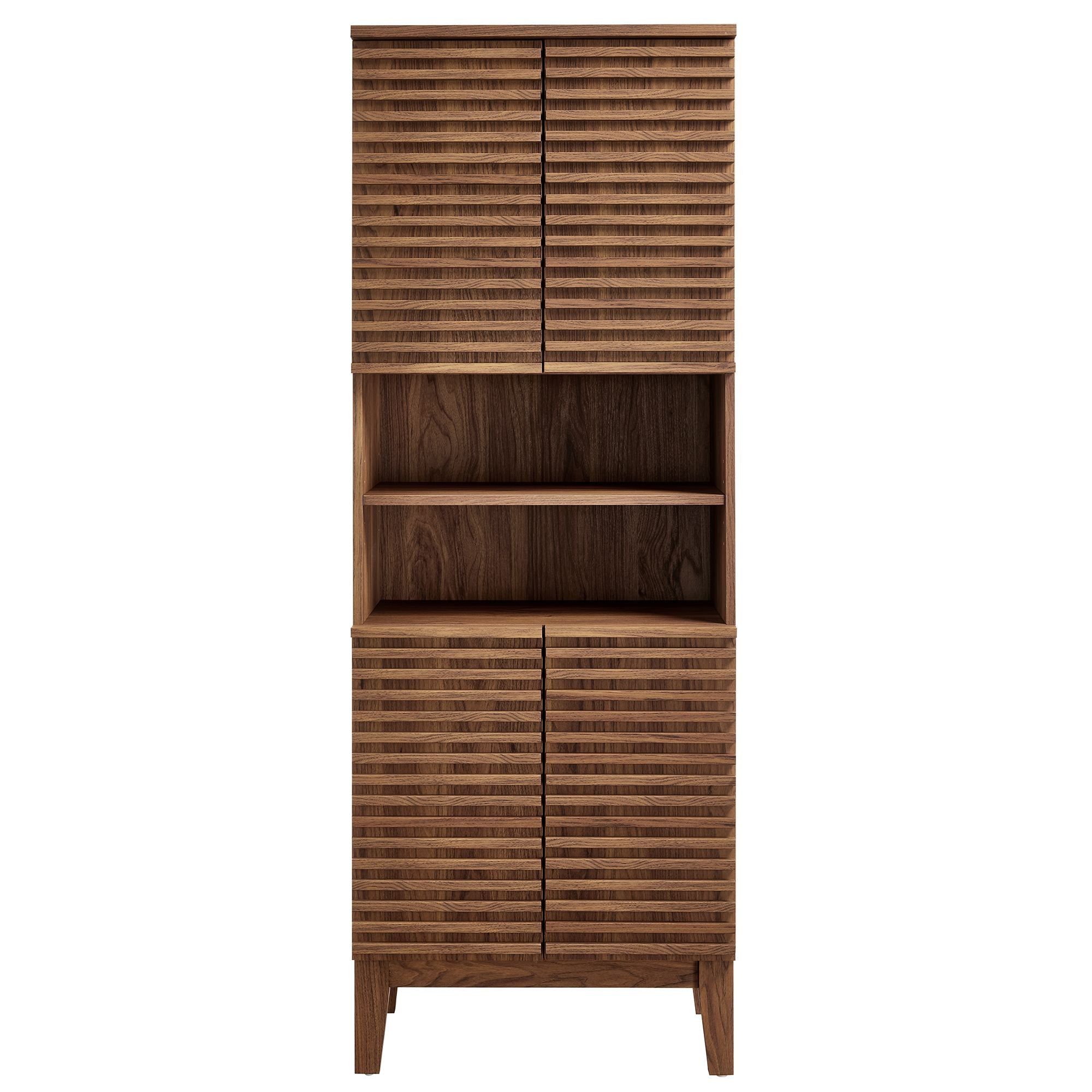 Render Tall Bathroom Storage Cabinet, Walnut