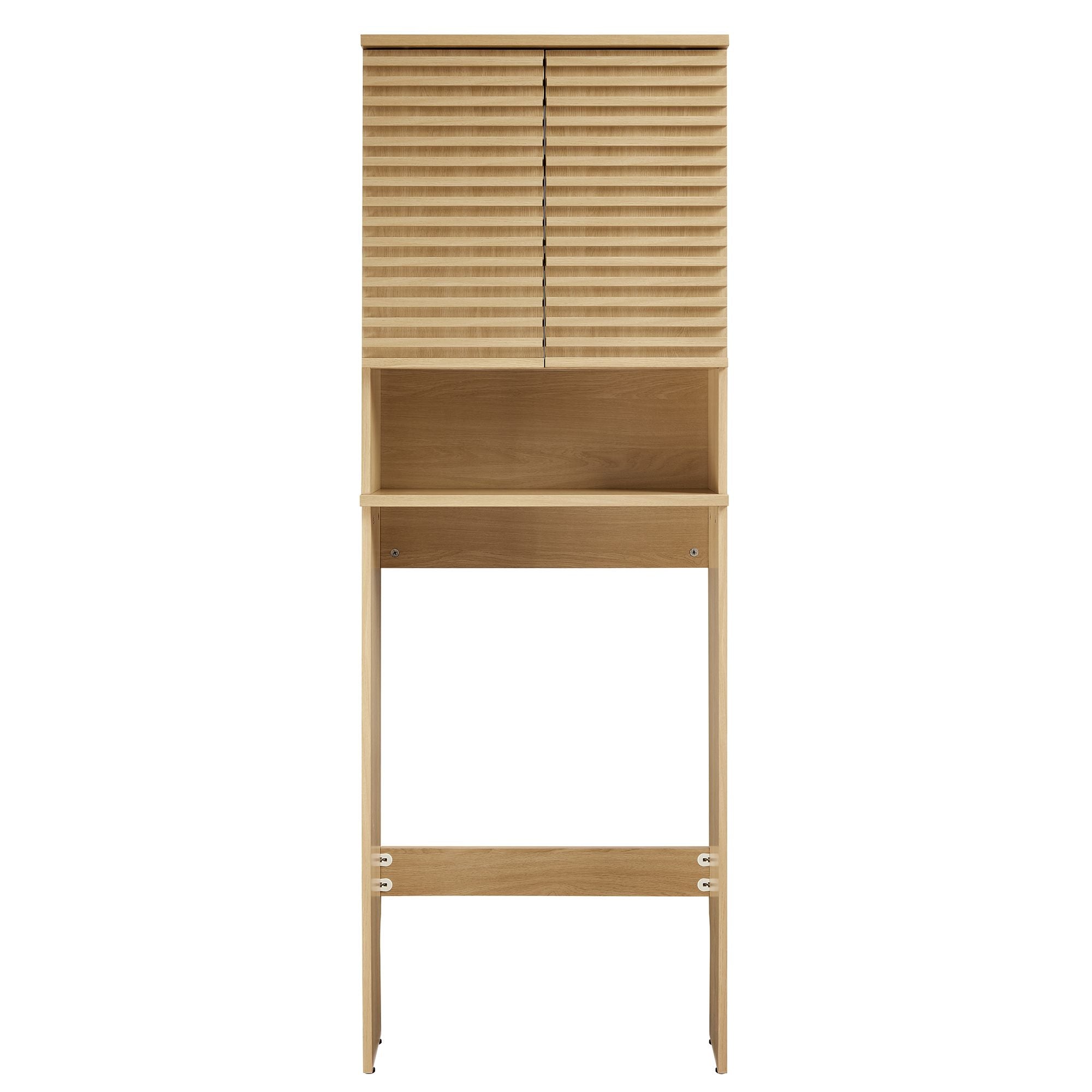 Render Over the Toilet Bathroom Storage Cabinet, Oak