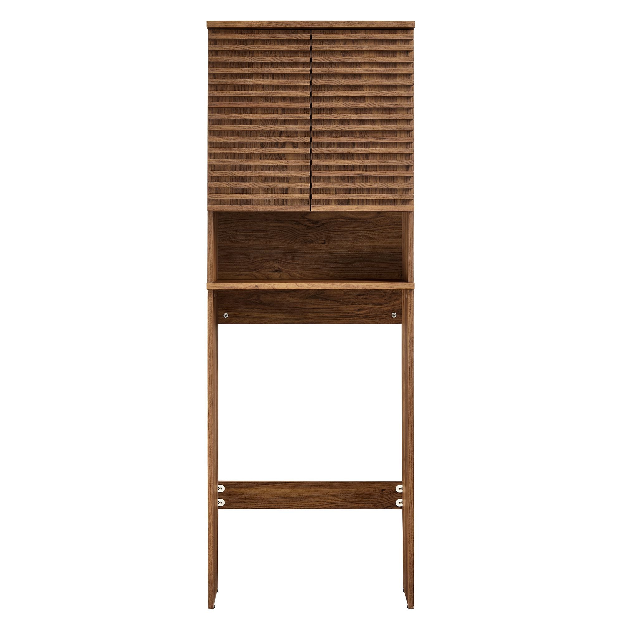 Render Over the Toilet Bathroom Storage Cabinet, Walnut