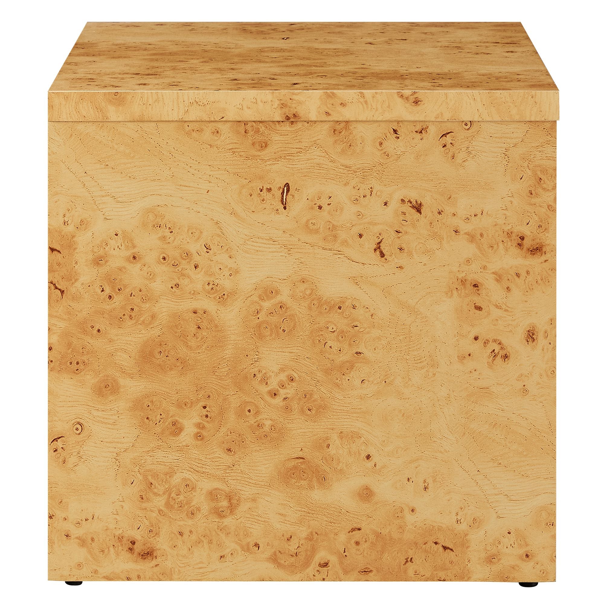 Hudson 1-Drawer Burl Wood Nightstand, Natural