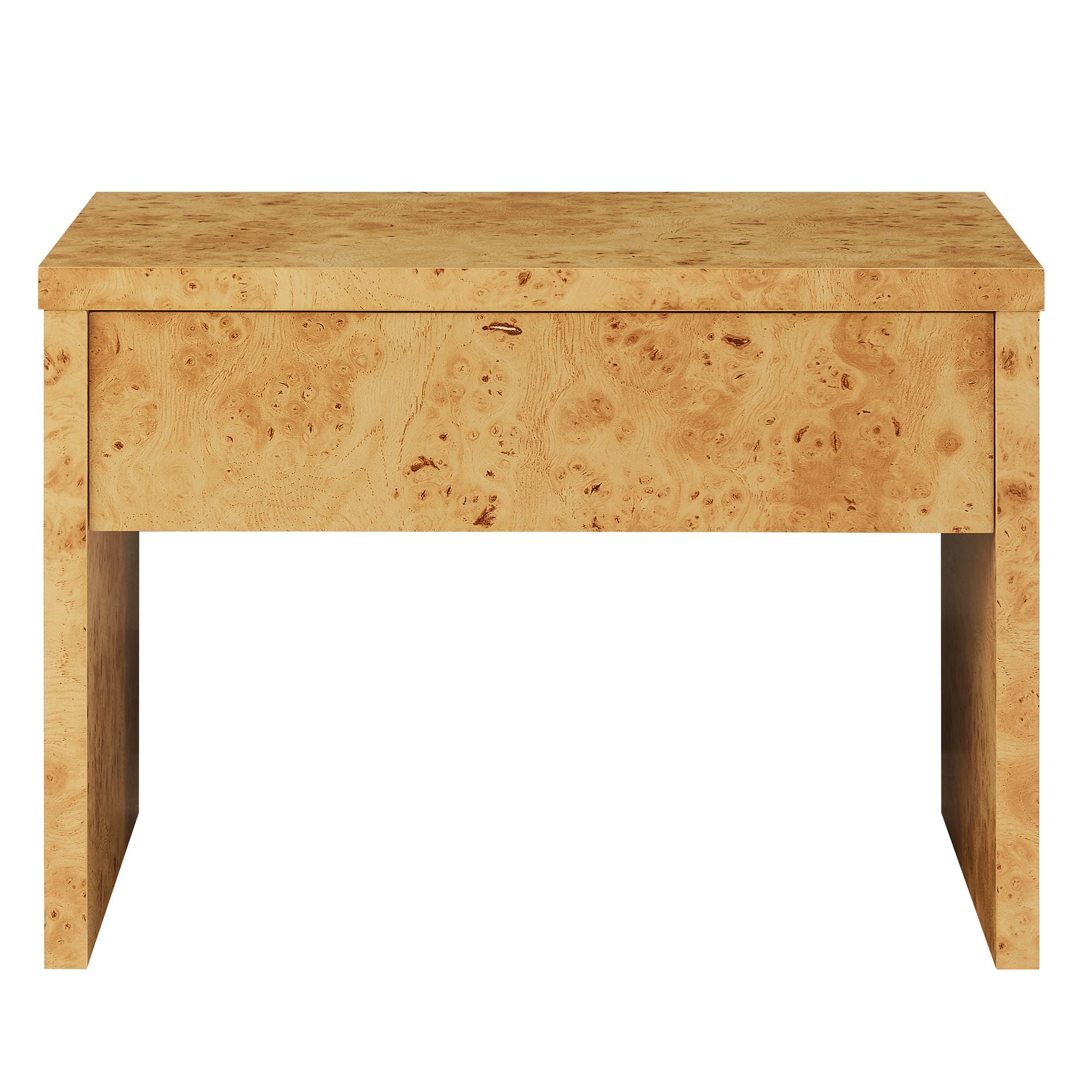 Hudson 1-Drawer Burl Wood Nightstand, Natural