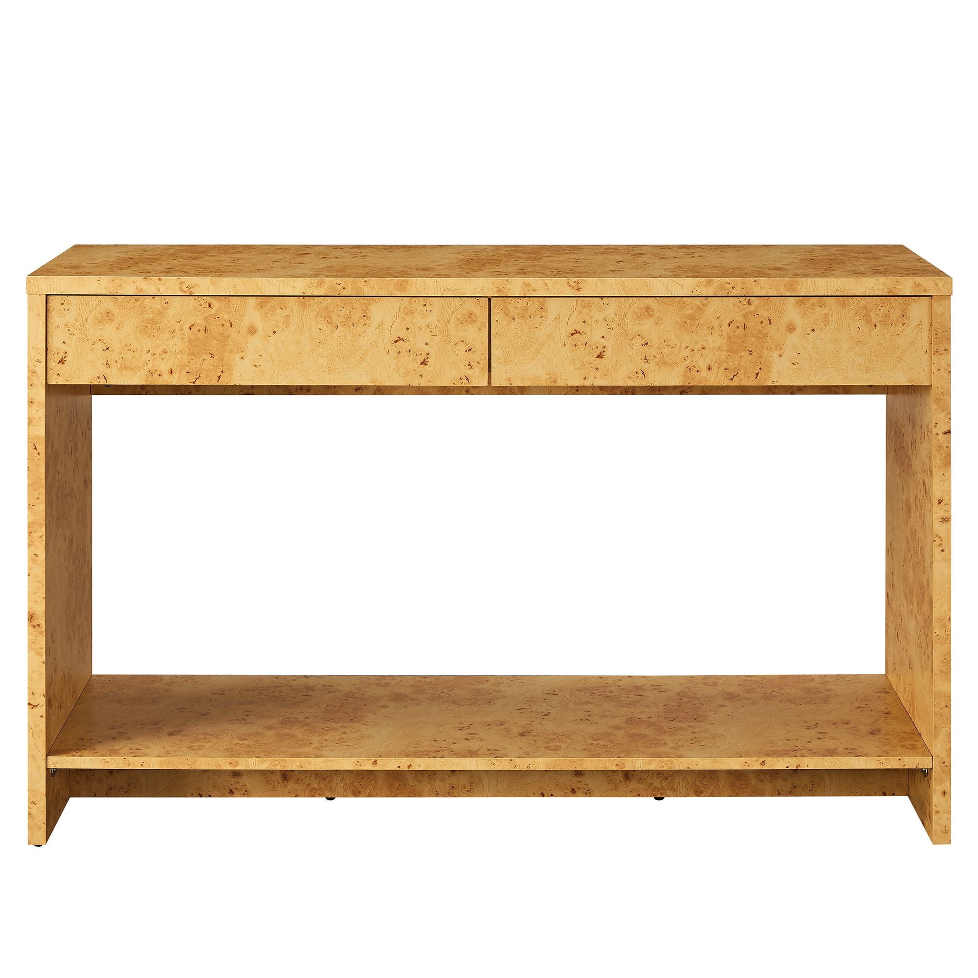Hudson 2-Drawer Burl Wood Console Table, Natural