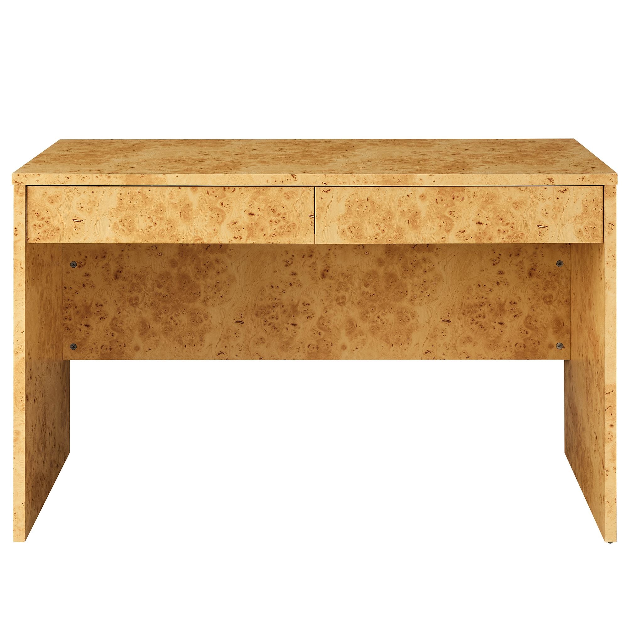 Hudson 2-Drawer Burl Wood Desk, Natural