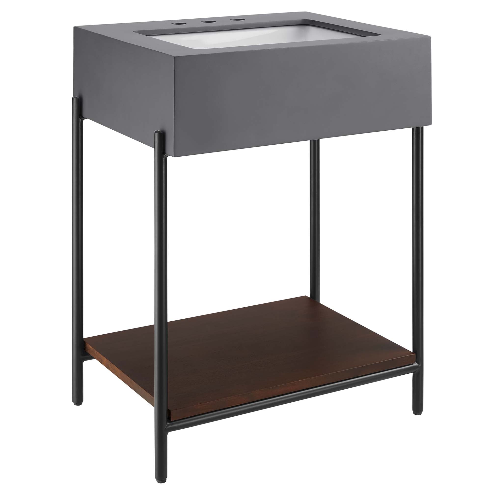 Etch 24" Bathroom Vanity with Sink, Black White